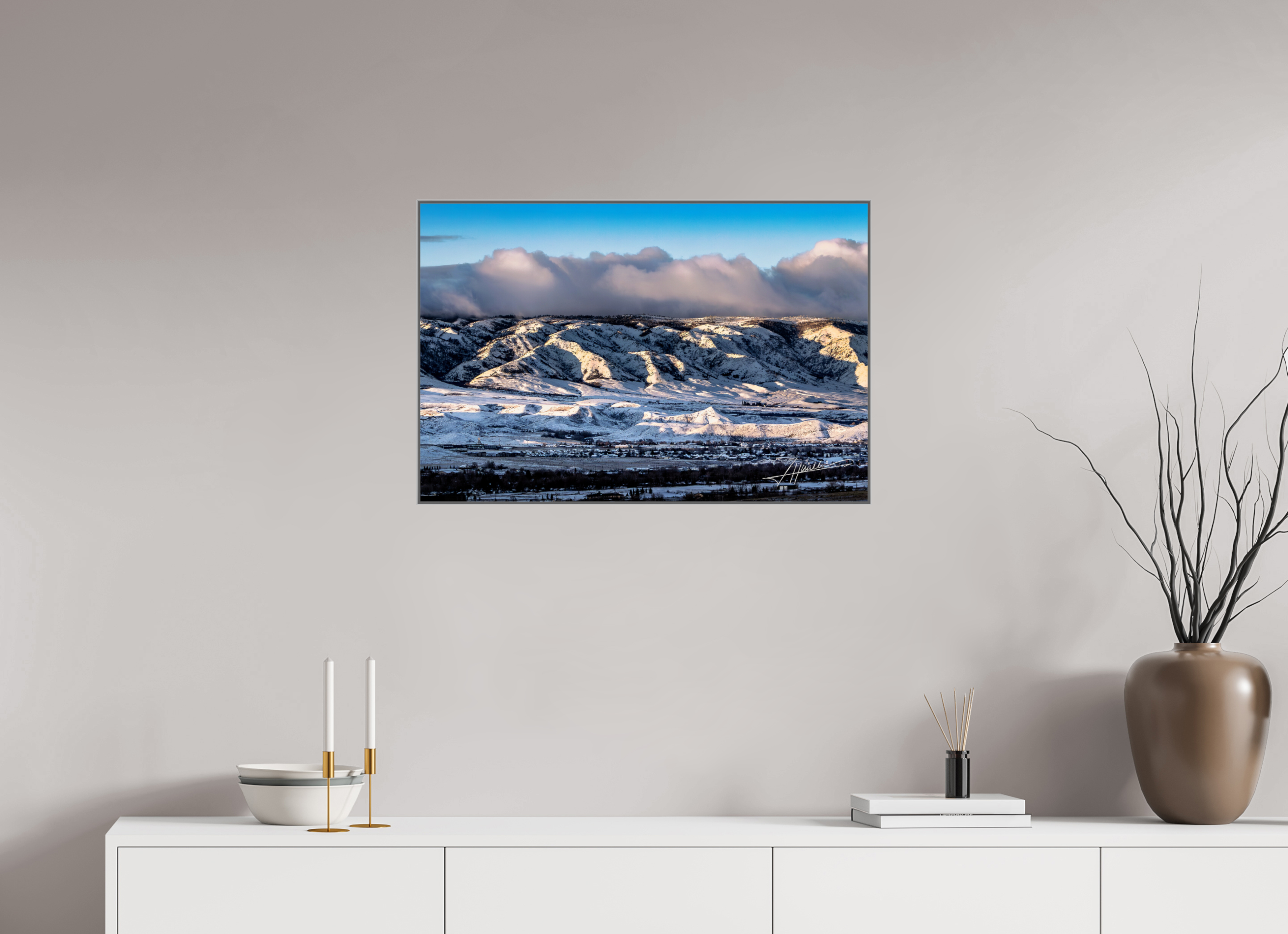 30 x 20″, Aluminum ArtBox Sunset After a Snow Storm