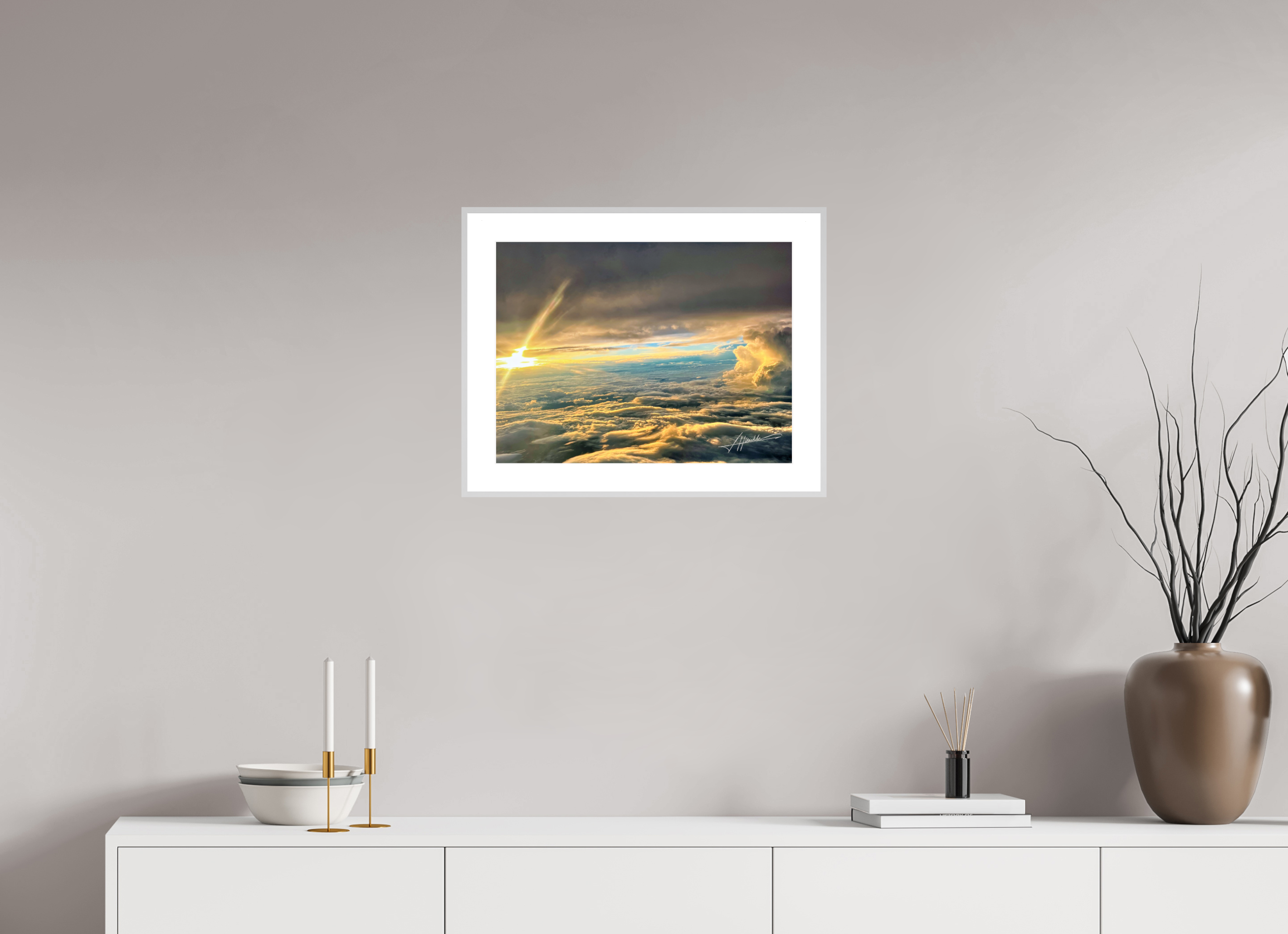 20 x 15″, Changeable Magnetic Frame Above the clouds