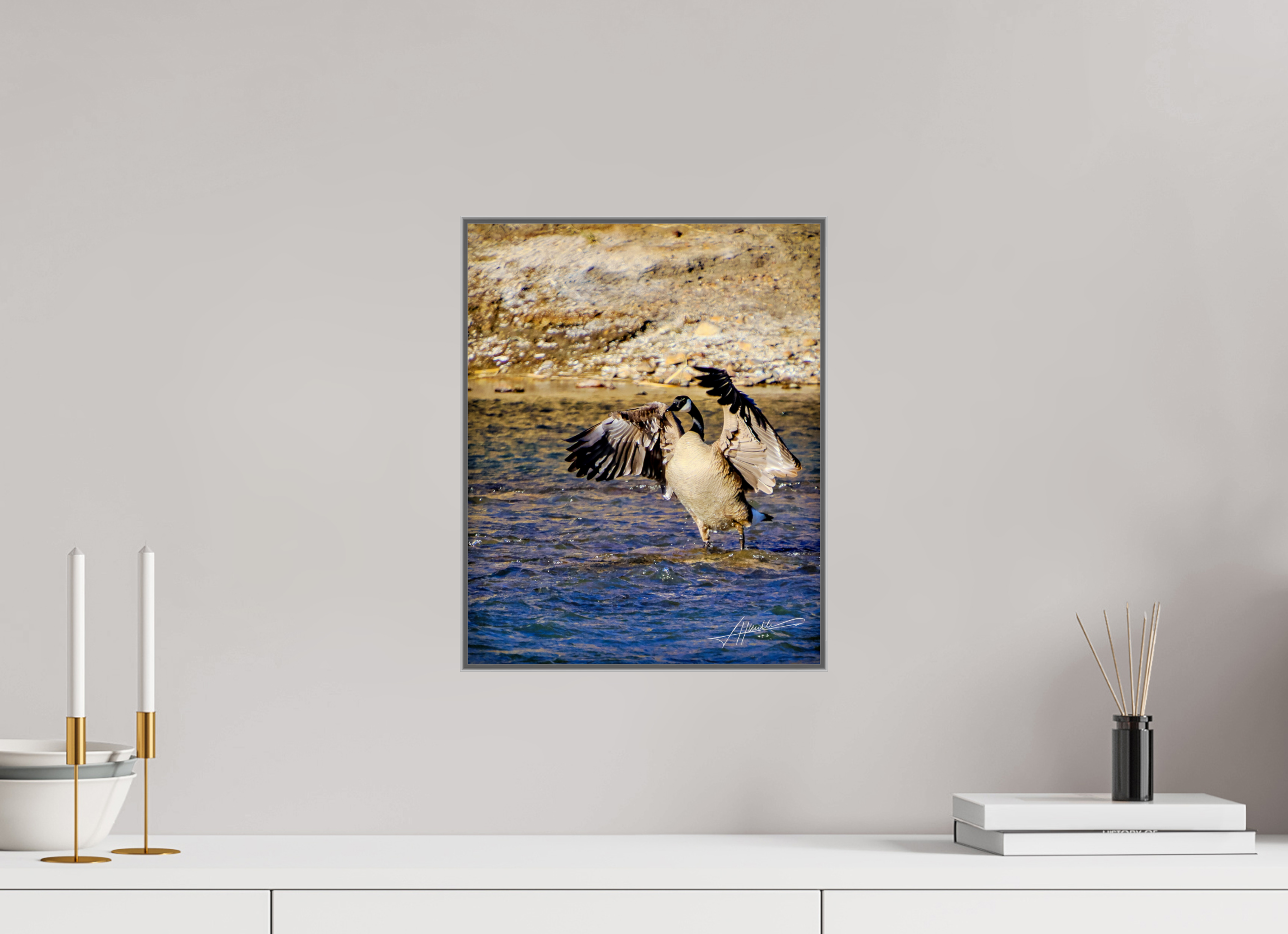 12 x 15″, Aluminum ArtBox The Bathing Goose