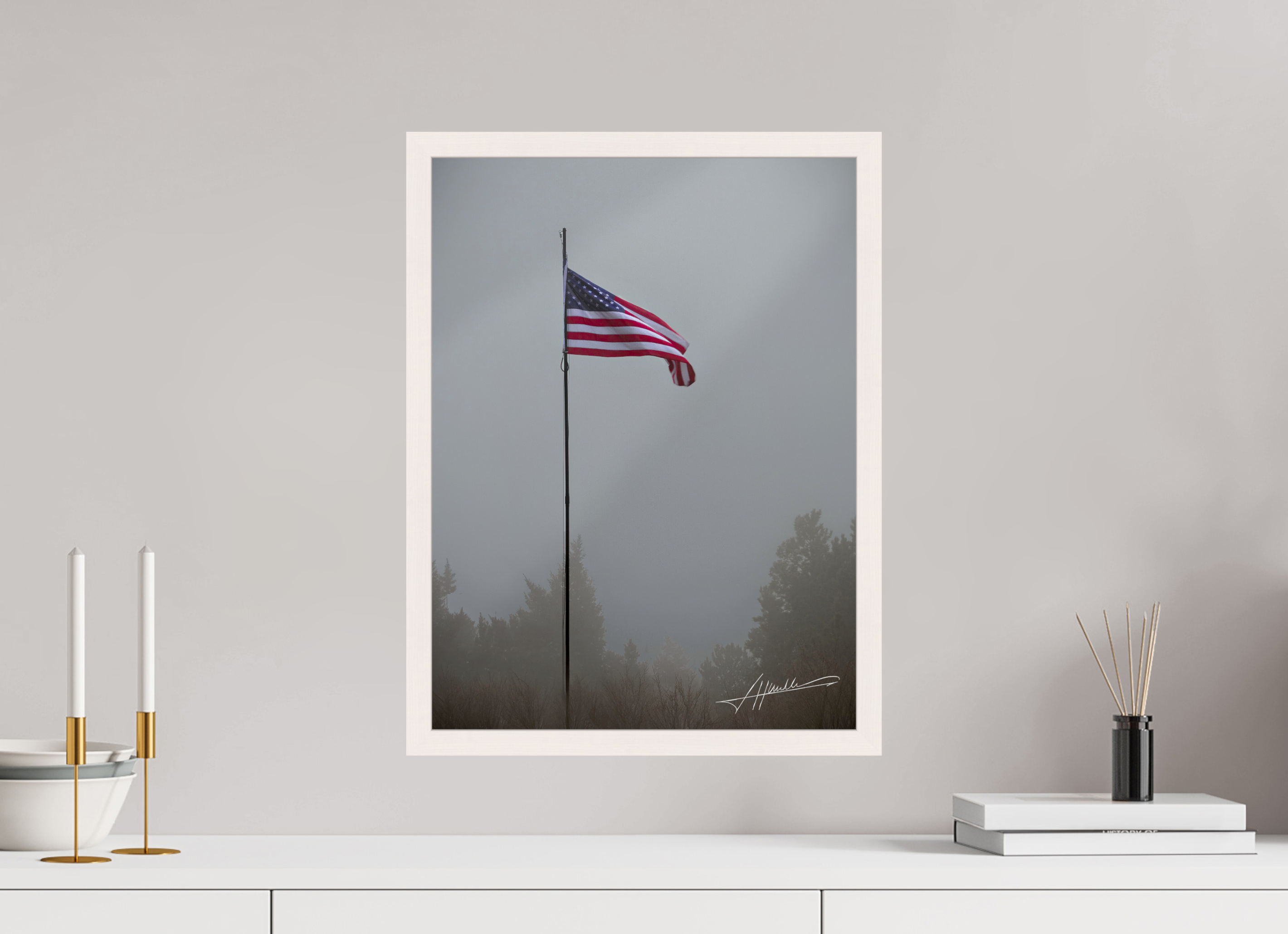 15 x 20″, Gallery Frame Flag in the Breeze