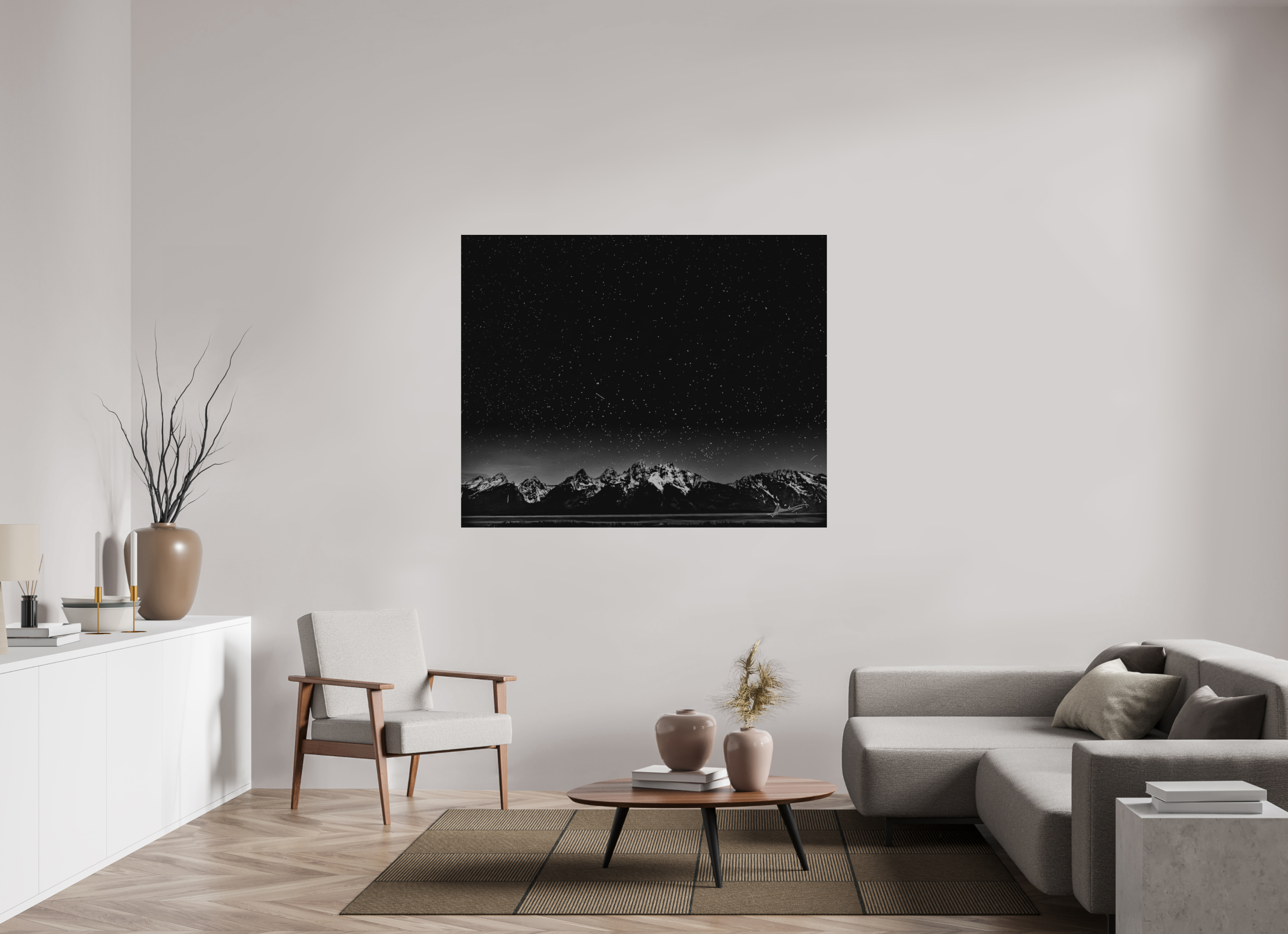 58.7 x 47″, Direct Brushed Aluminum Midnight in the Rockies