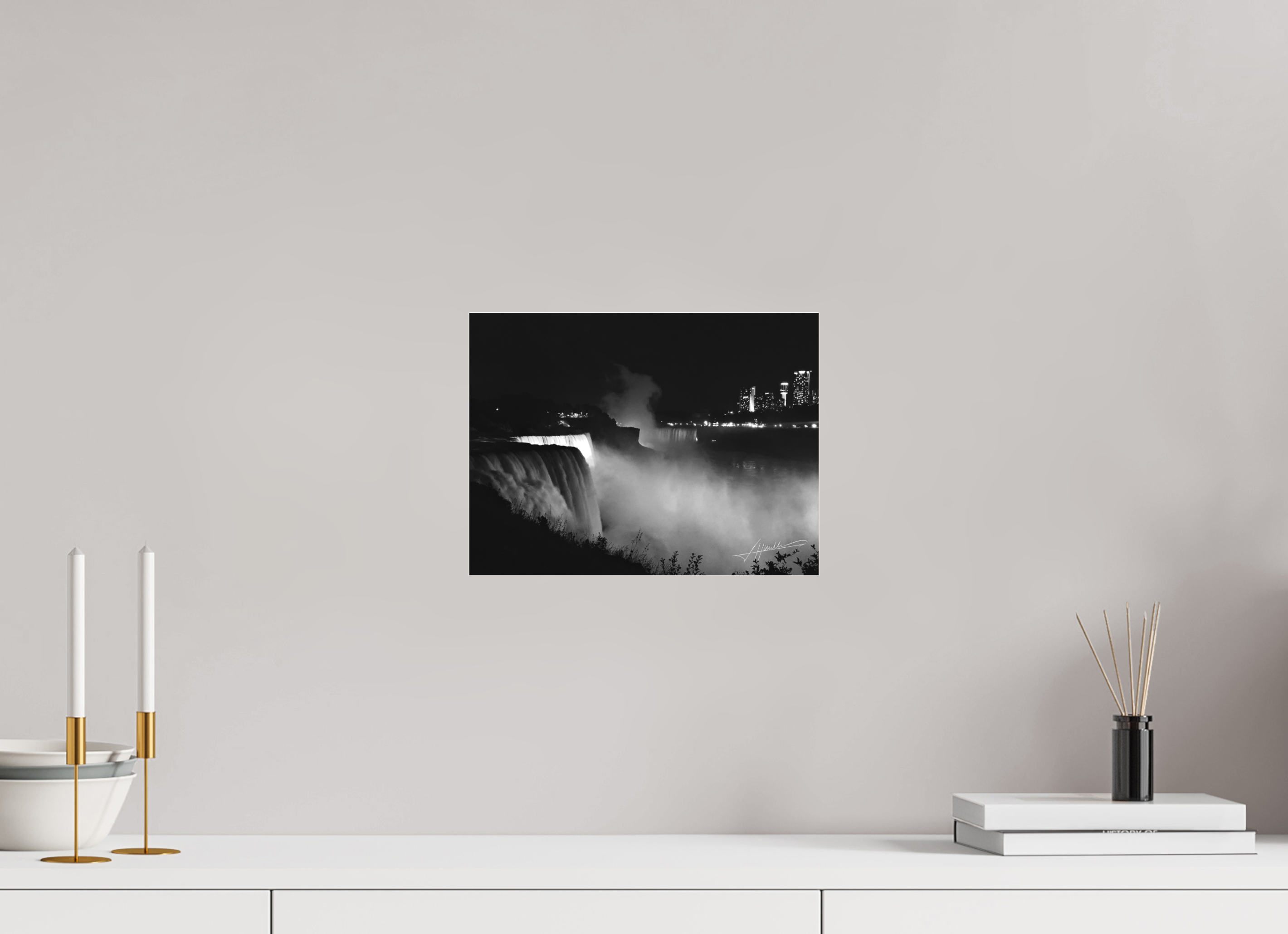 12 x 9″, Ilford BW Acrylic A Night at Niagara