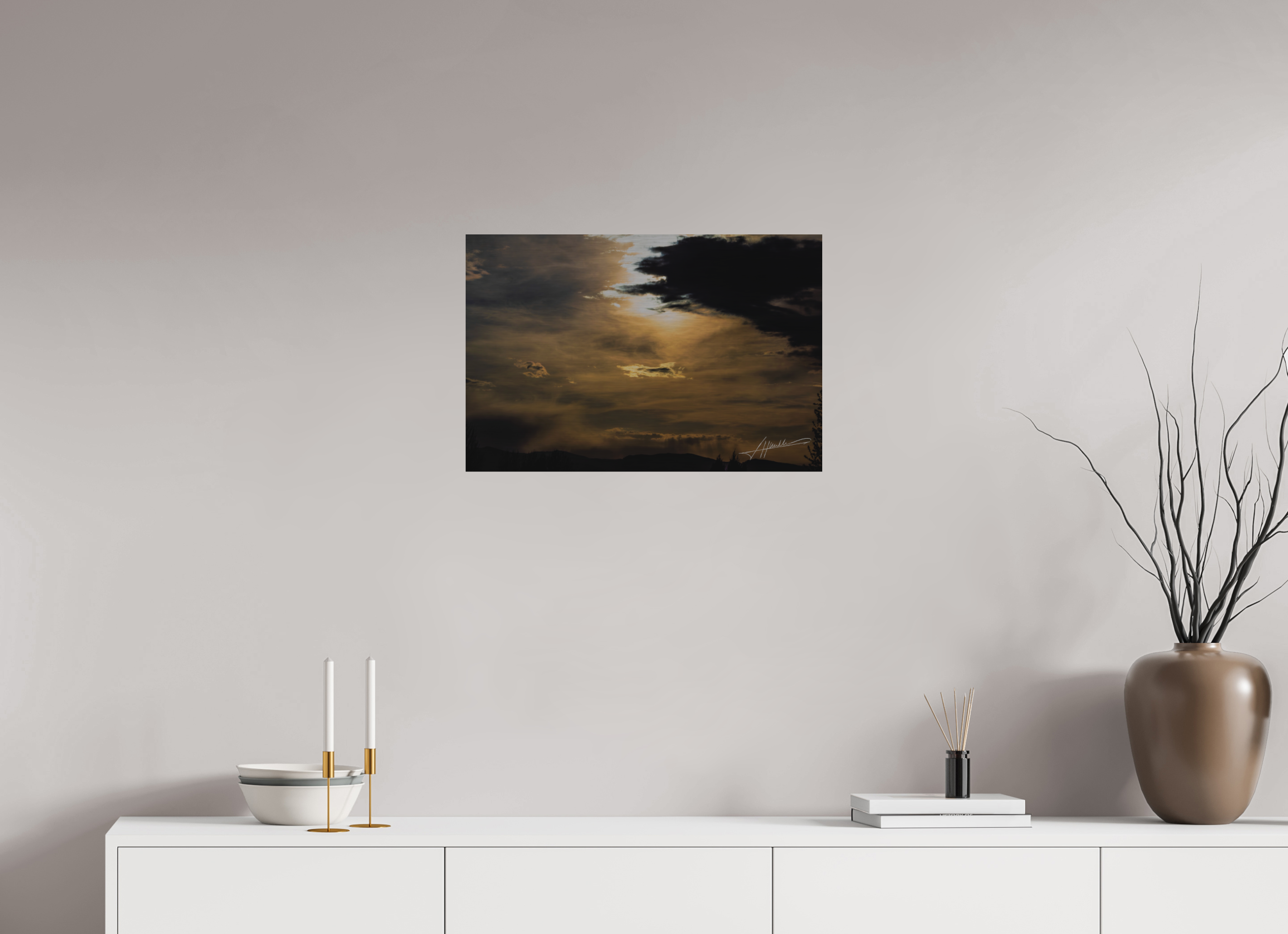 24 x 16″, Direct Brushed Aluminum Silver Lining
