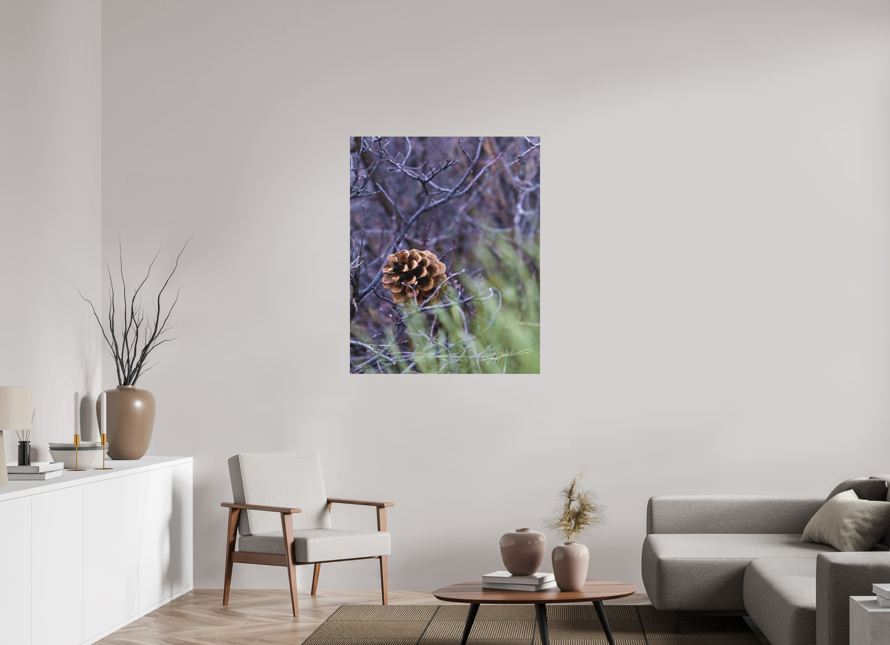 35 x 43.7″, Metal Dibond Mountain Pinecone