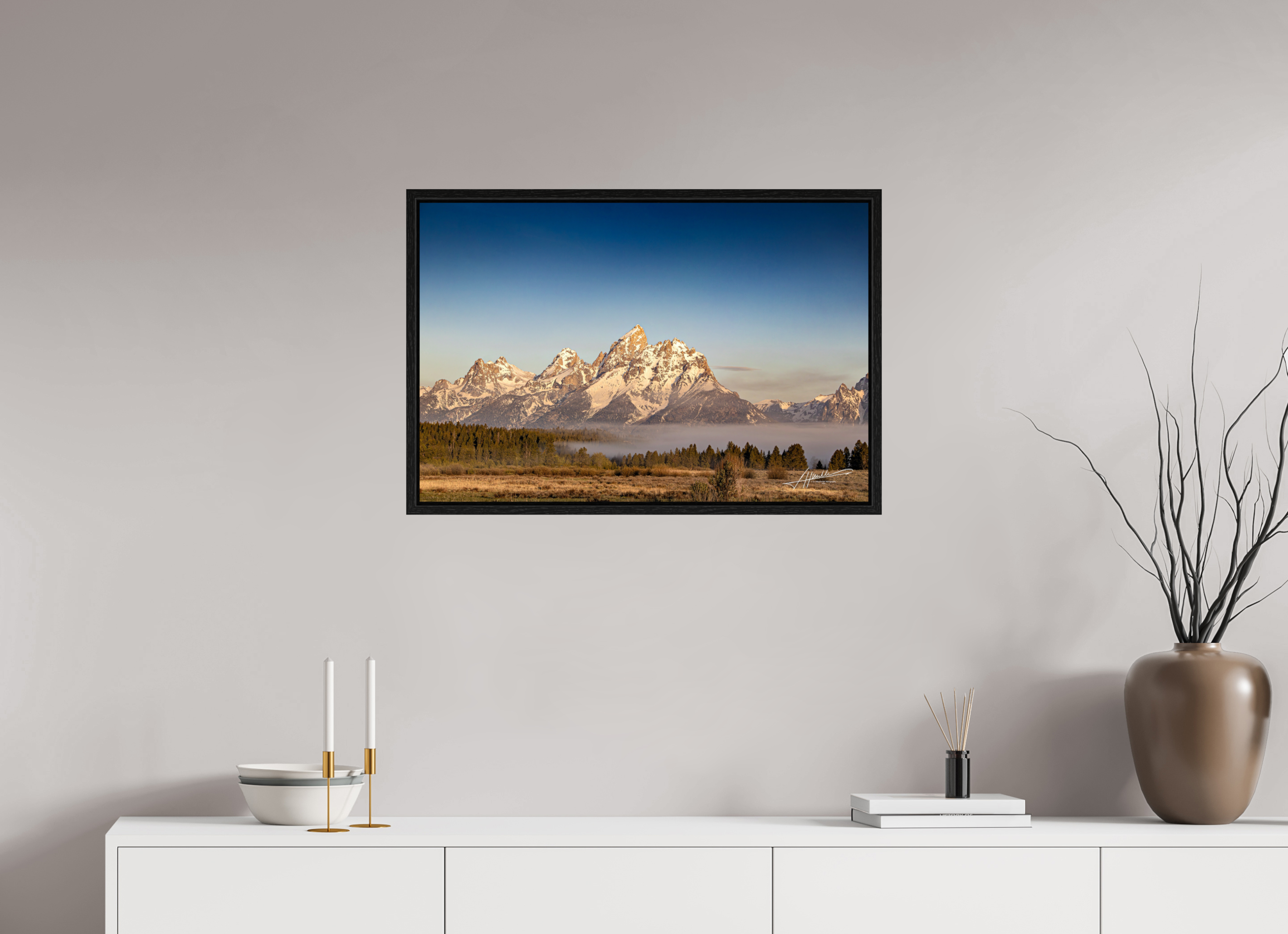 30 x 20″, Floater Frame Above the Fog