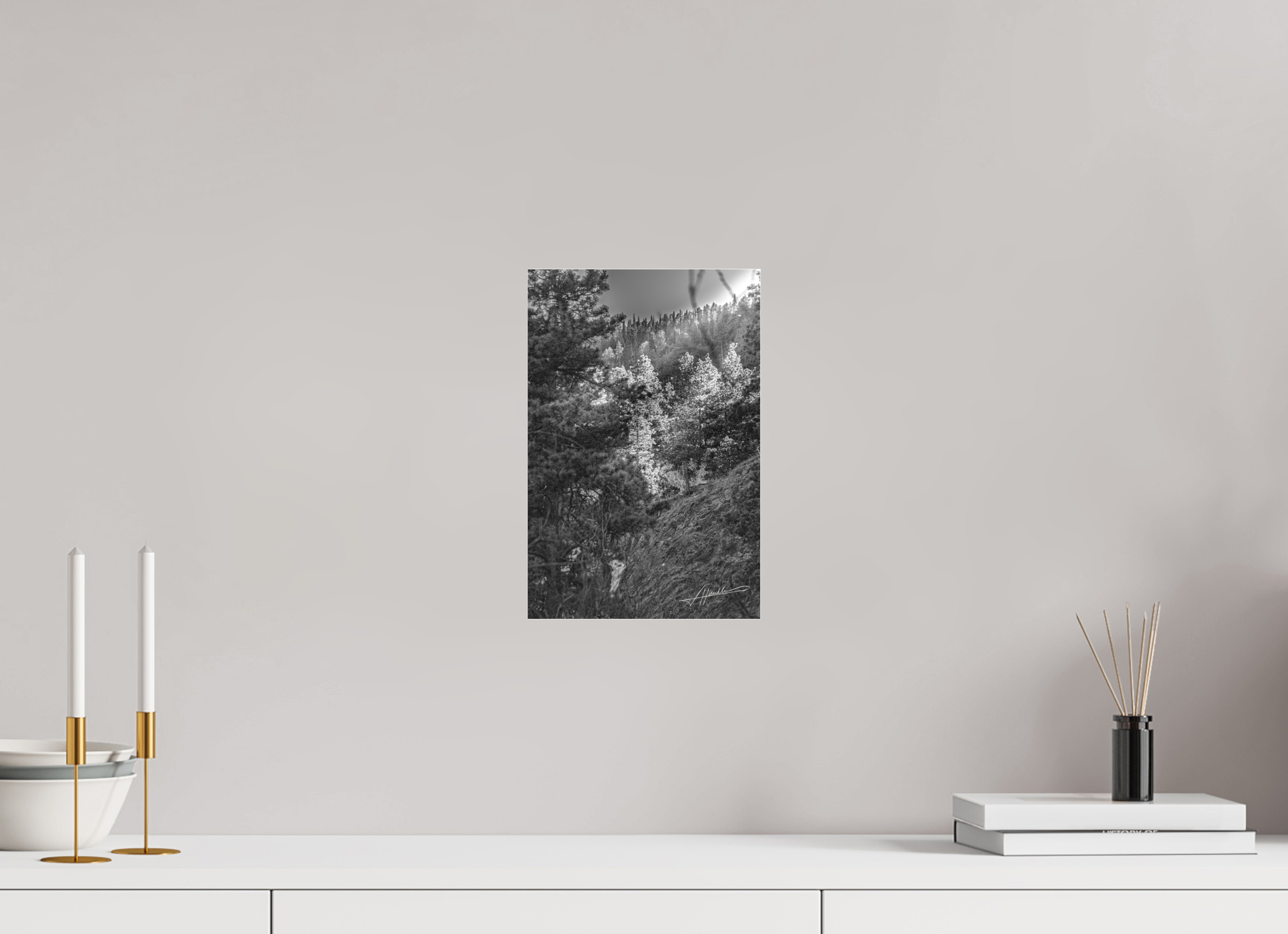 8 x 12″, Fine Pigment Under Acrylic Sun in the Mountains