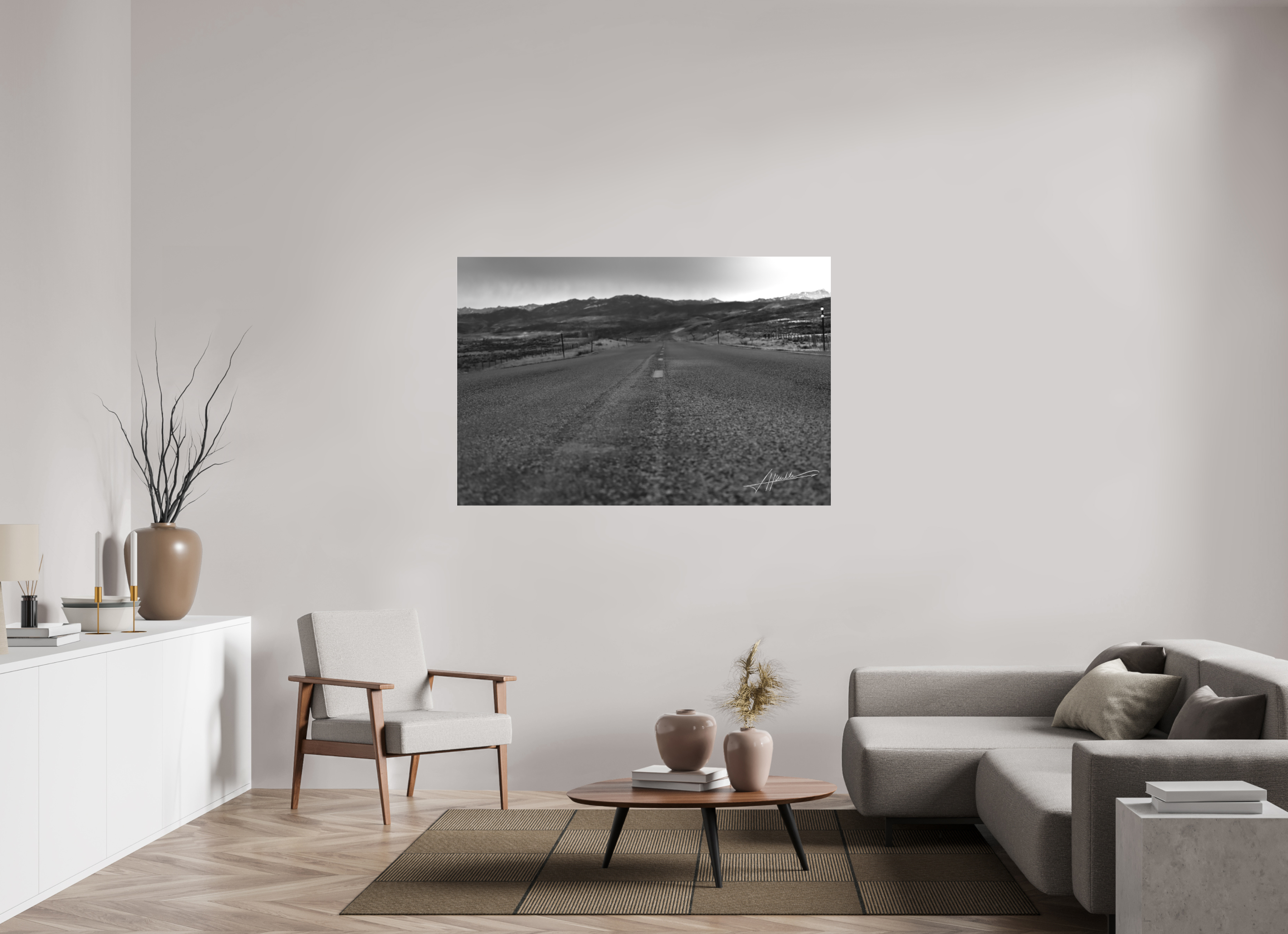 60 x 40″, Ilford BW Acrylic Highway to the Storm