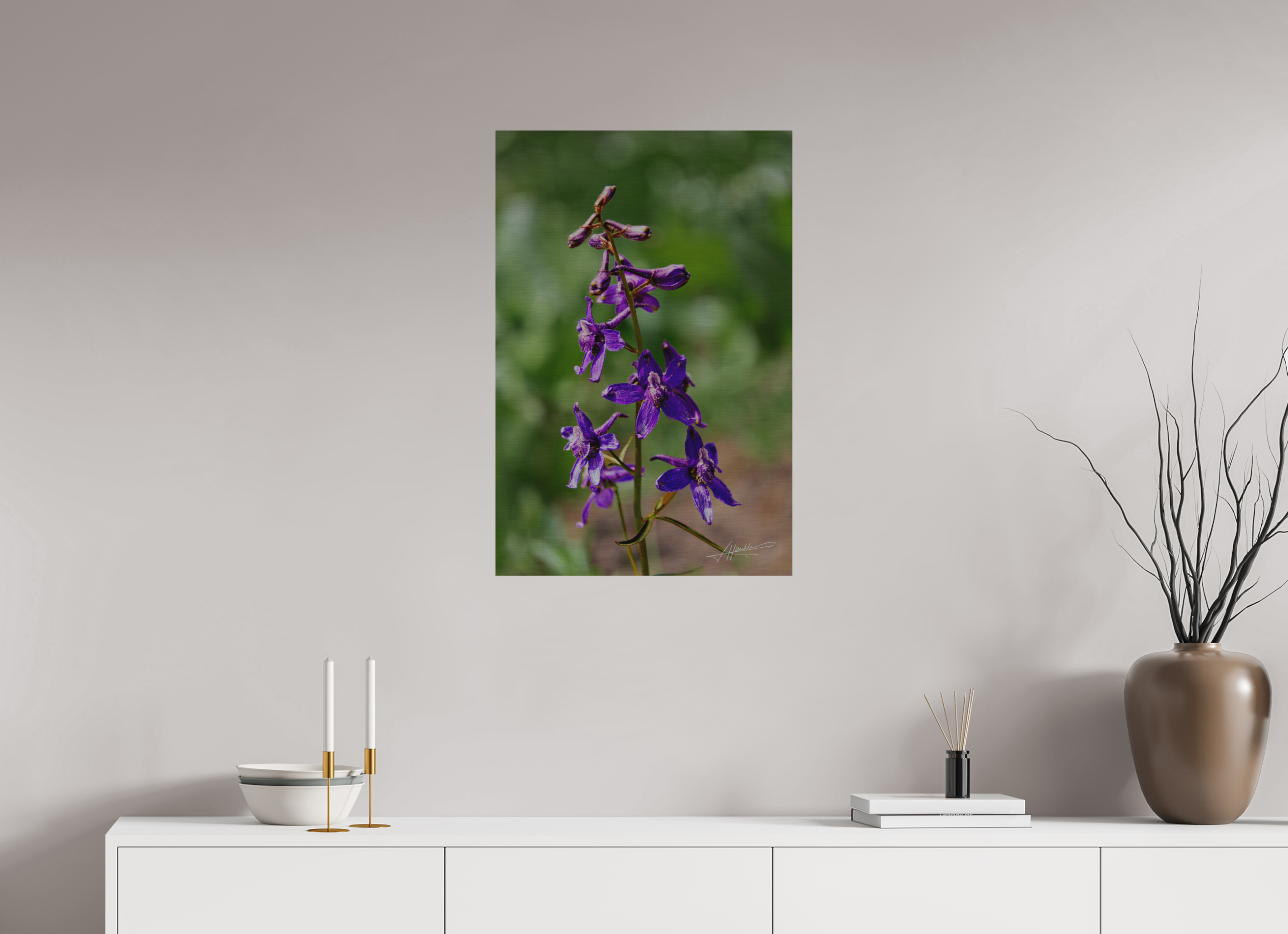 20 x 30″, Direct Brushed Aluminum Spring In Bloom
