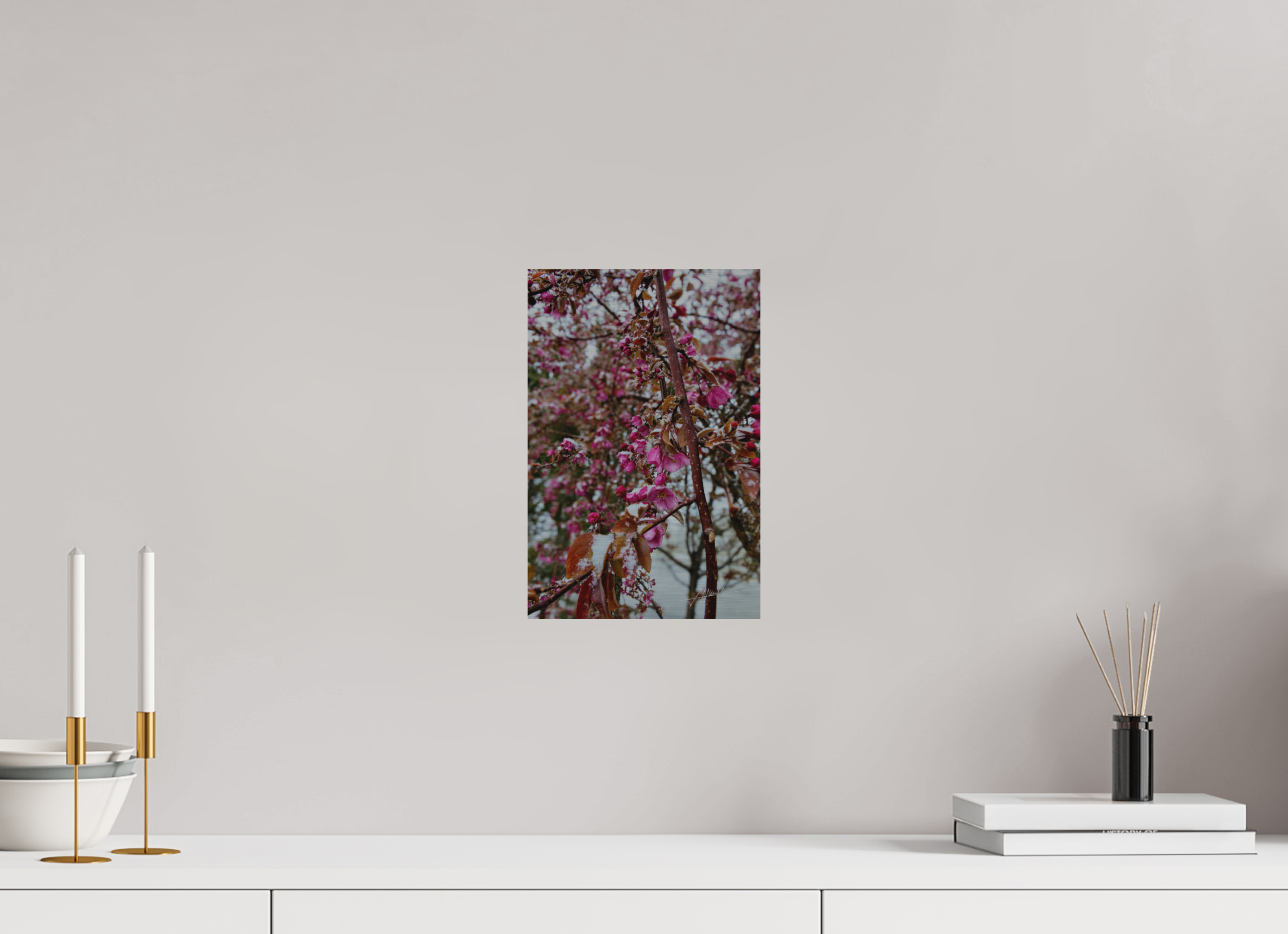 8 x 12″, Direct Brushed Aluminum Late Spring Snow