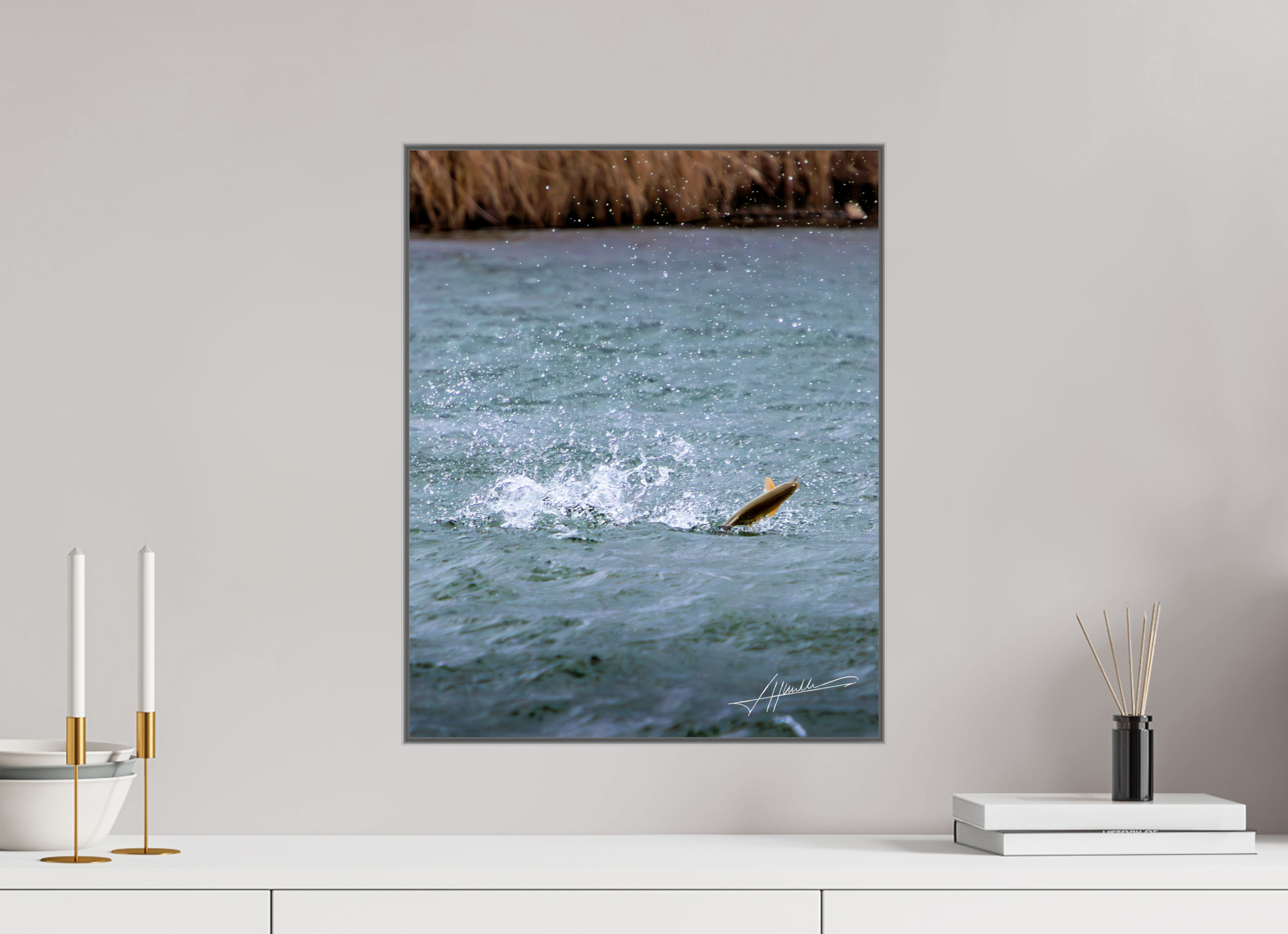 16 x 20″, Aluminum ArtBox Jumping Rainbow Trout