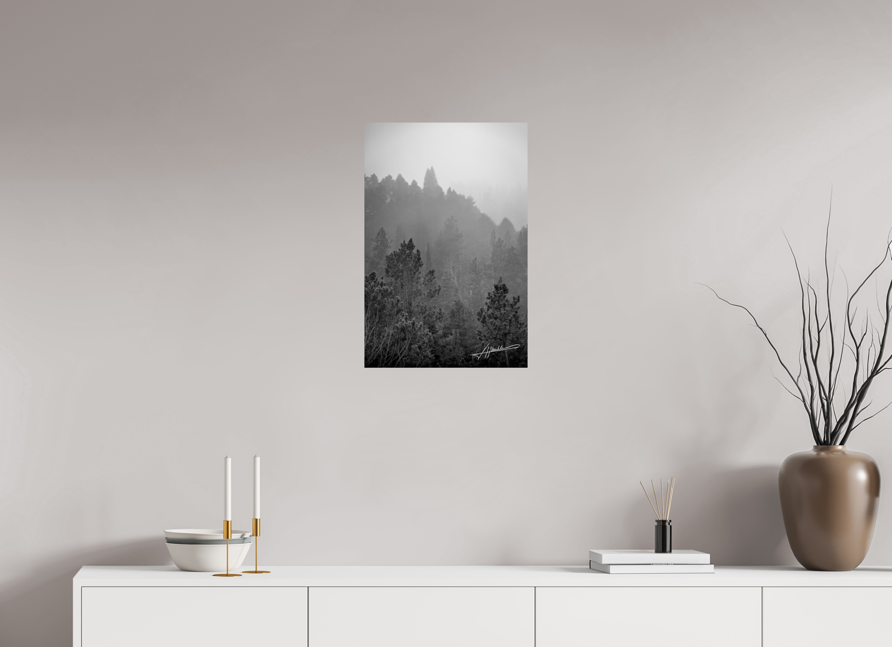 16 x 24″, Photo Print On Ilford Baryta Paper Glowing Mountain Fog