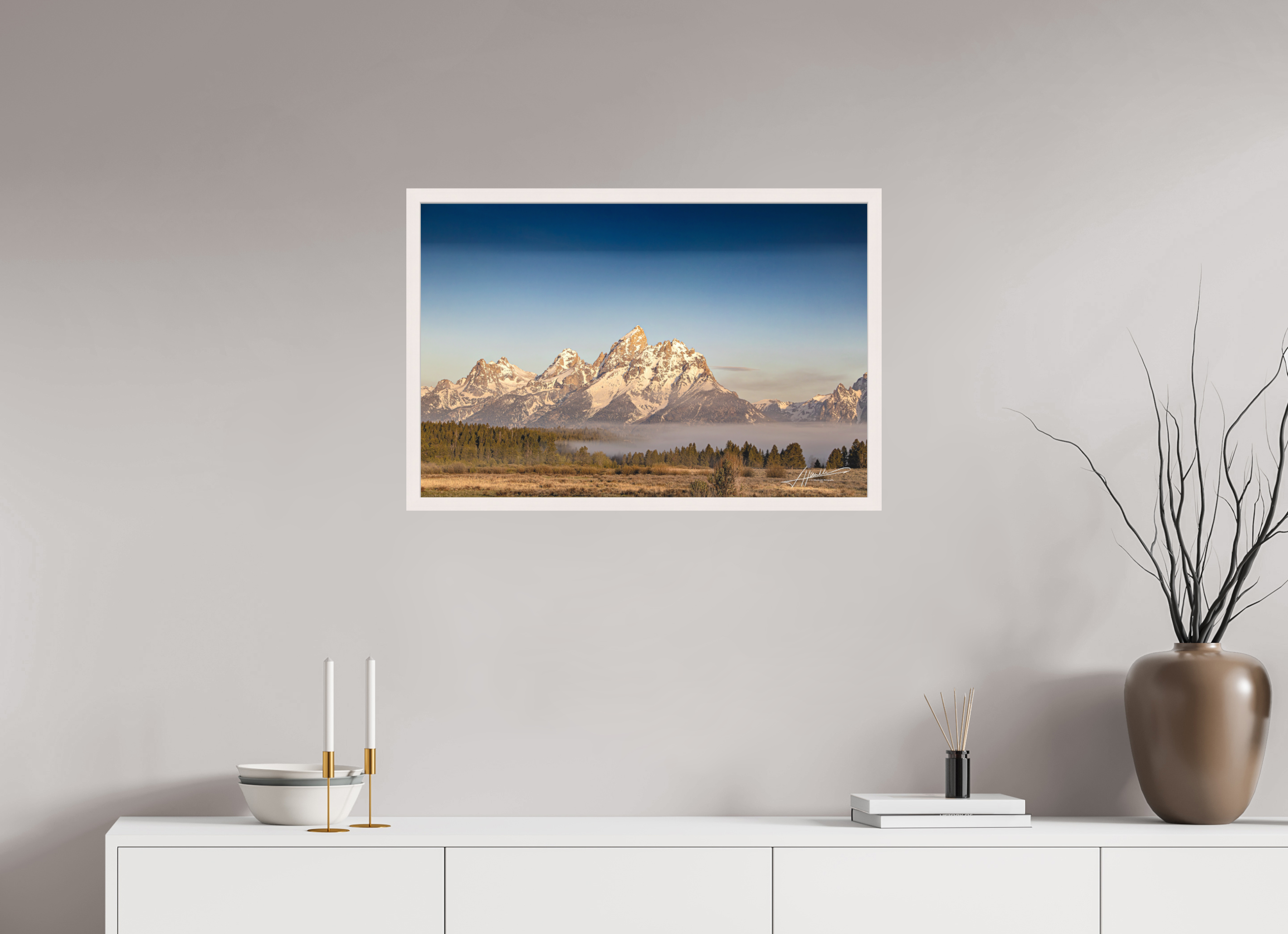 30 x 20″, Shadow Box Frame Above the Fog