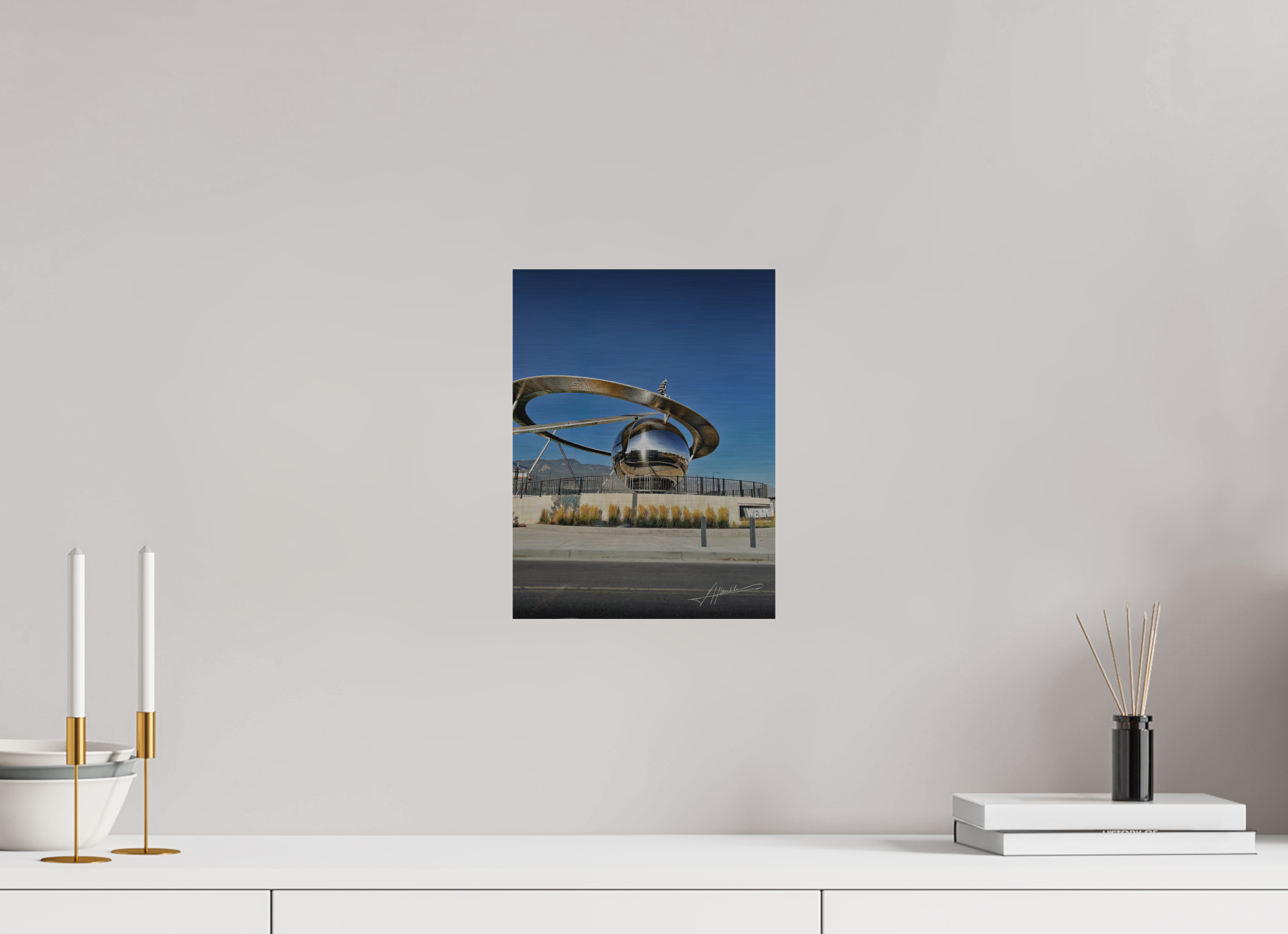 9 x 12″, Direct Brushed Aluminum Epicenter Sculpture