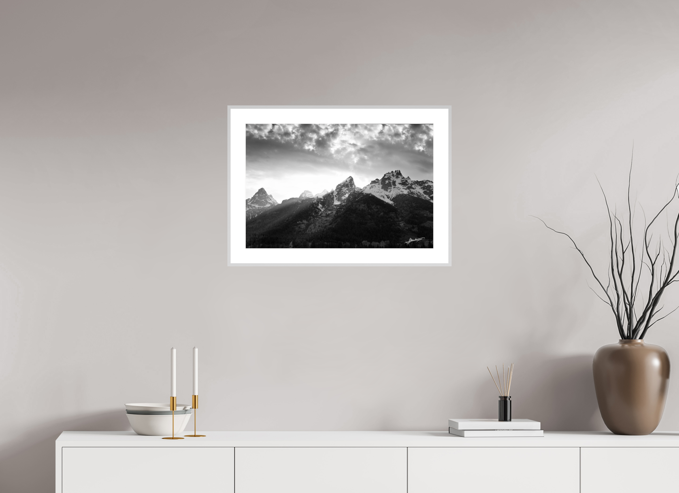 24 x 16″, Changeable Magnetic Frame Nostalgic Tetons