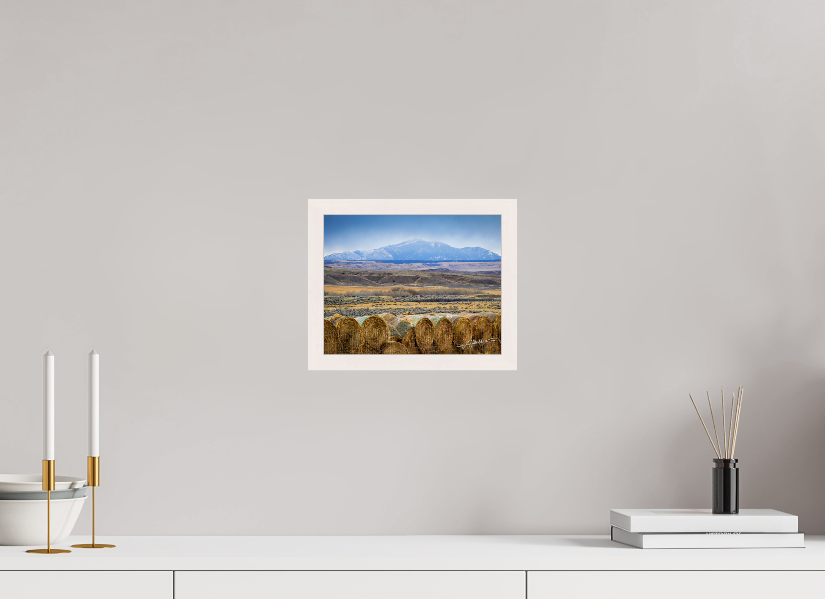 10 x 8″, Gallery Frame Hay Bales on the Prairie