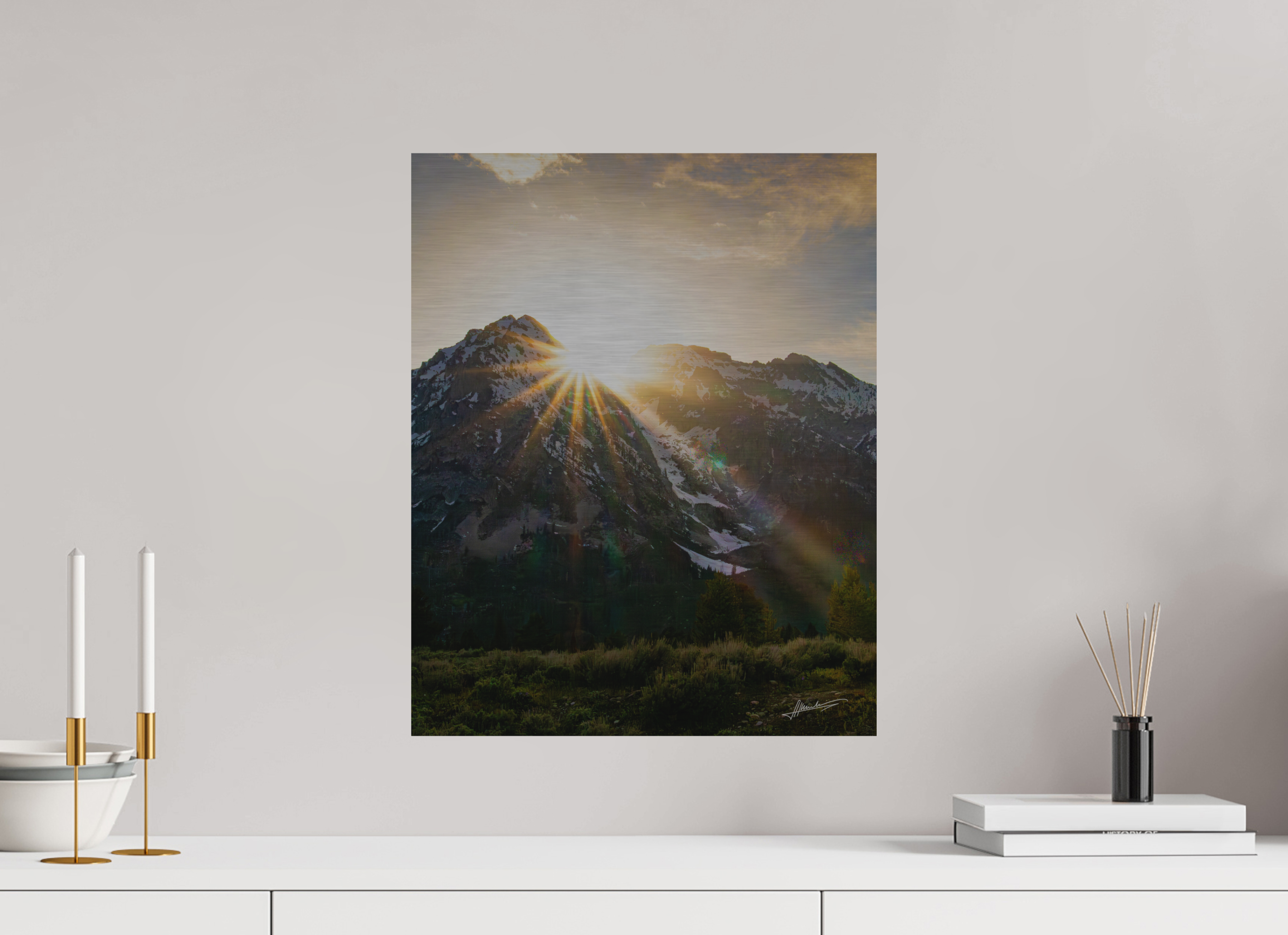 16 x 20″, Direct Brushed Aluminum The Last Ray