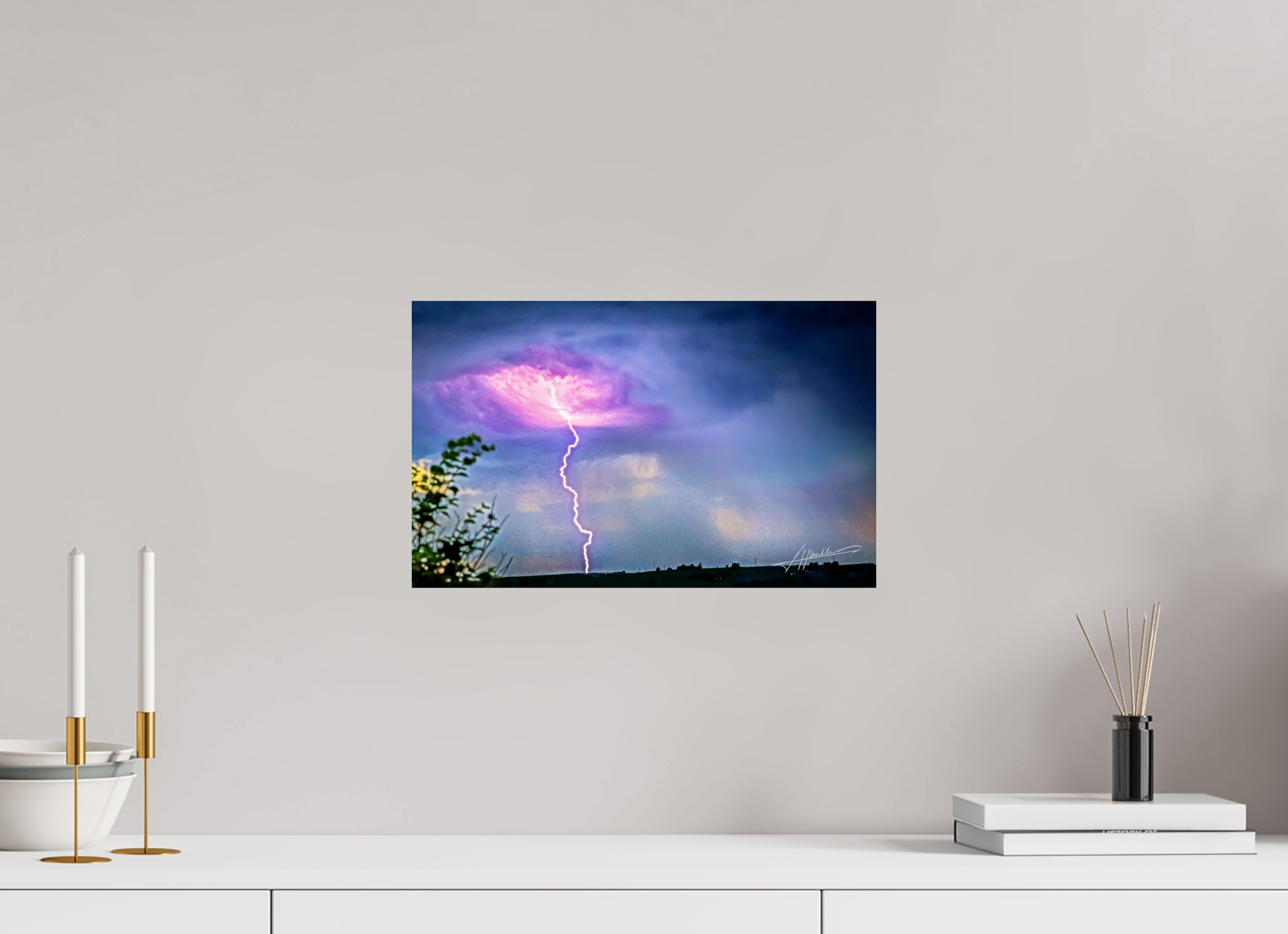 16.2 x 10″, Fine Art Print Lightning Strike