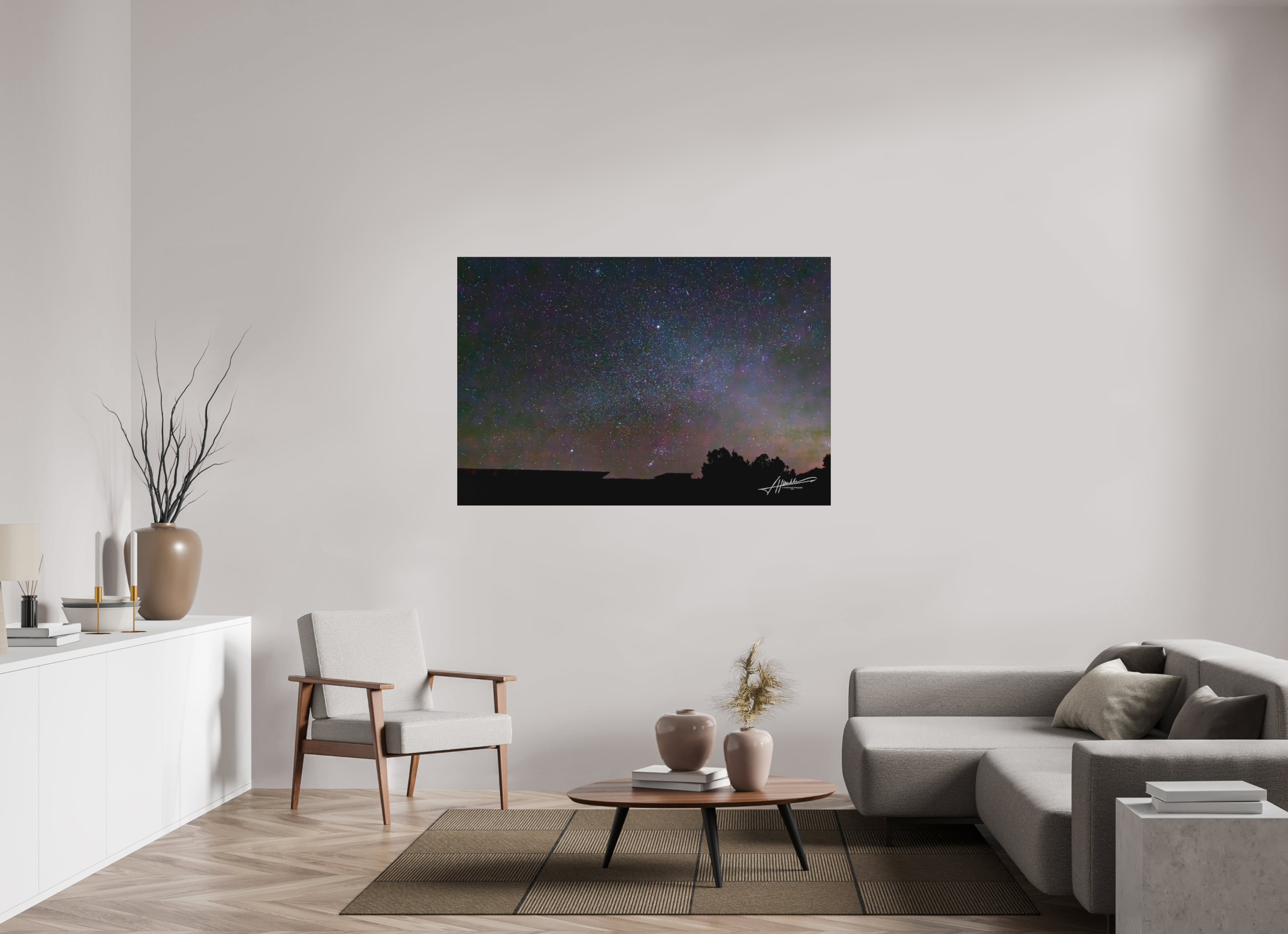 60 x 40″, Fine Pigment Under Acrylic Watching the Stars