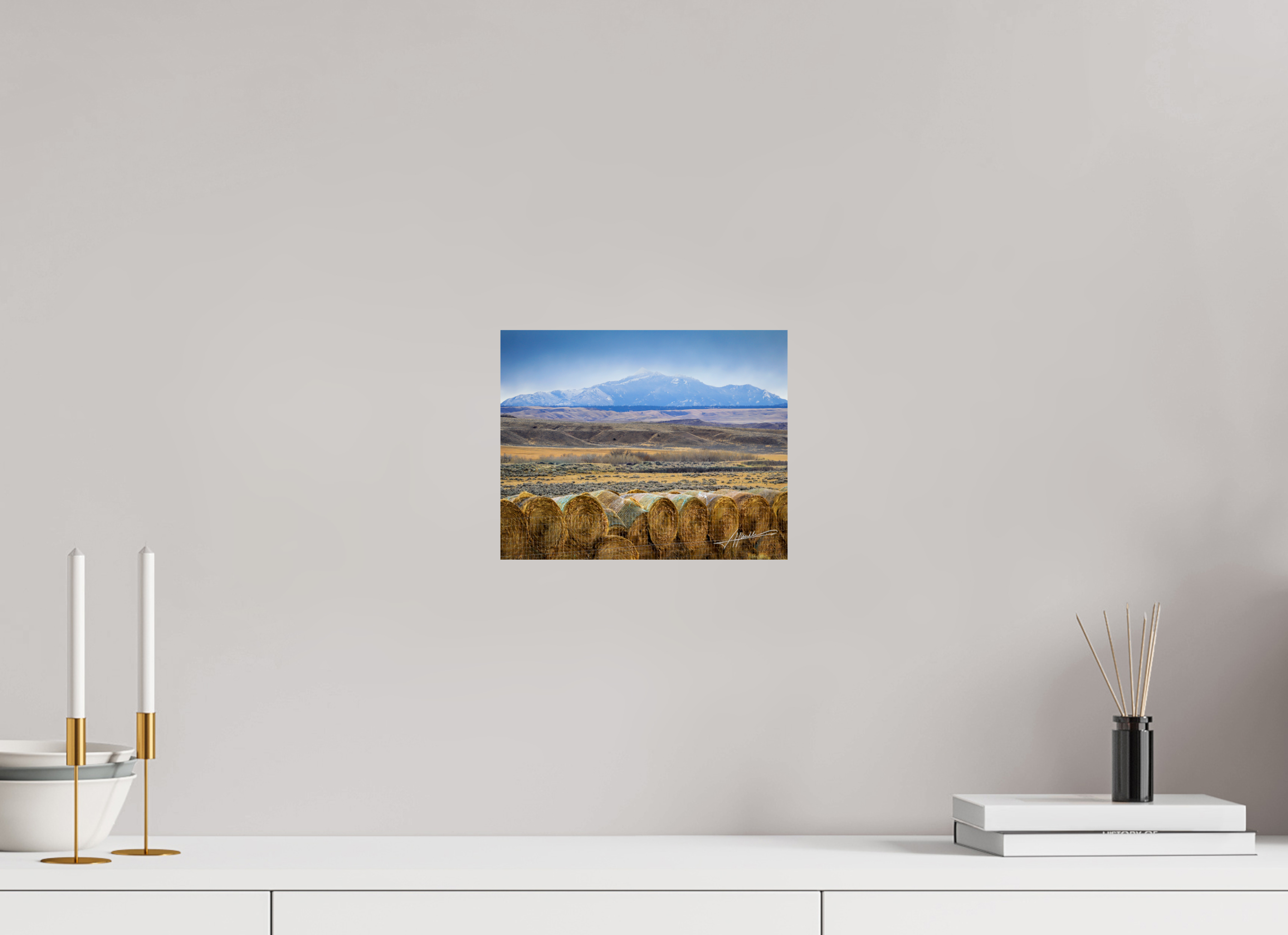 10 x 8″, Fine Art Print Hay Bales on the Prairie