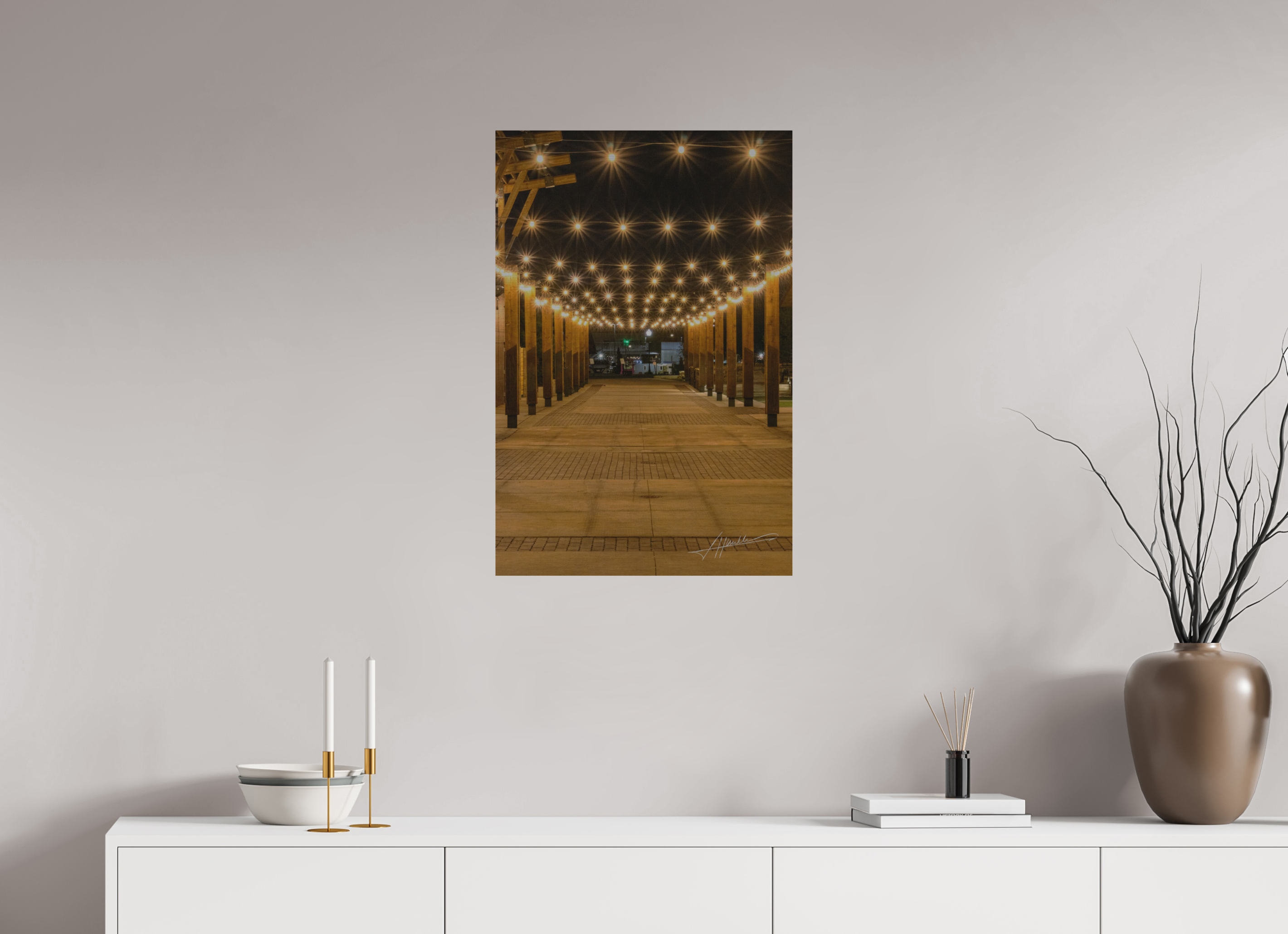 20 x 30″, Direct Brushed Aluminum Guiding Lights
