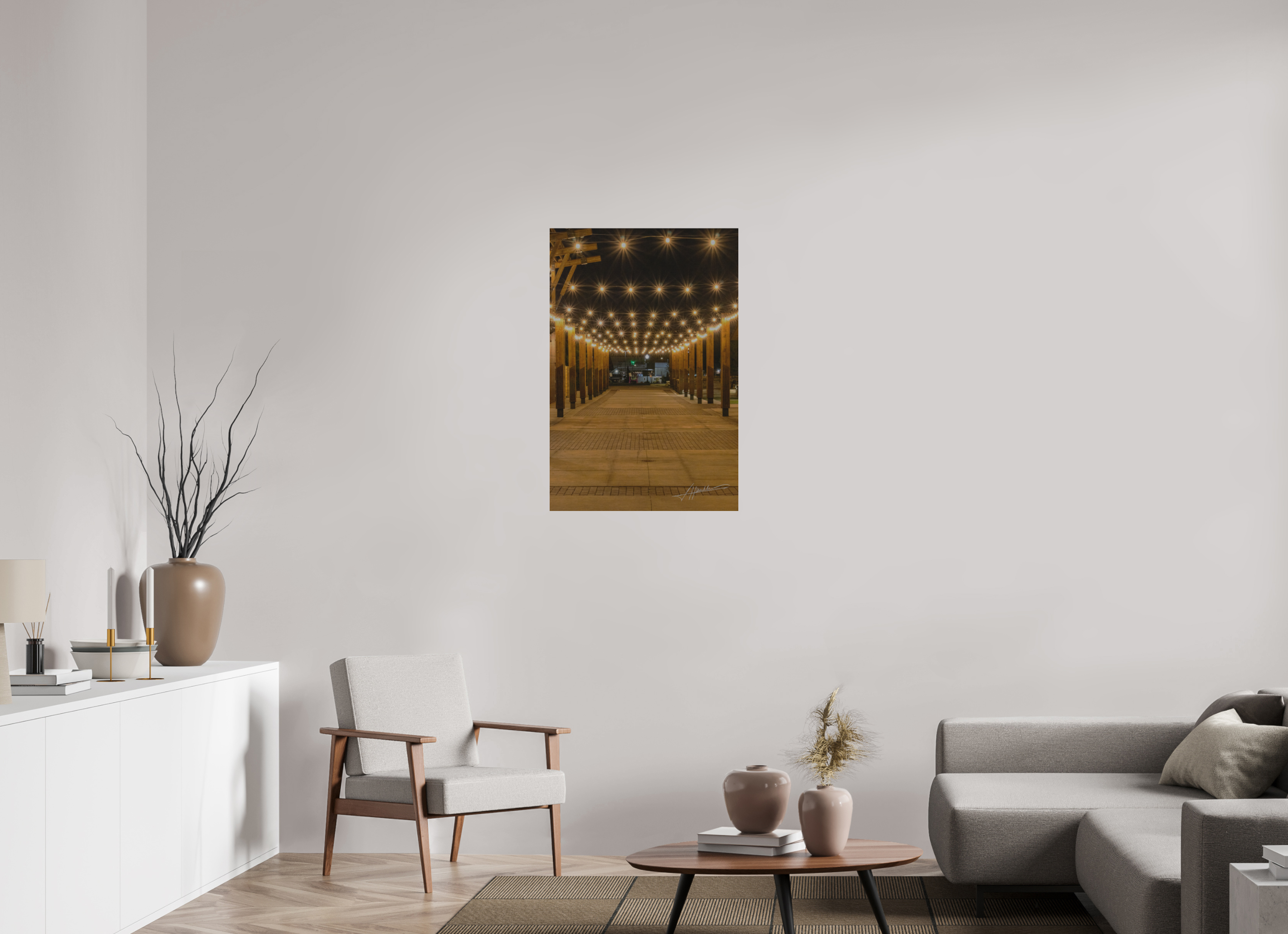 24 x 36″, Direct Brushed Aluminum Guiding Lights