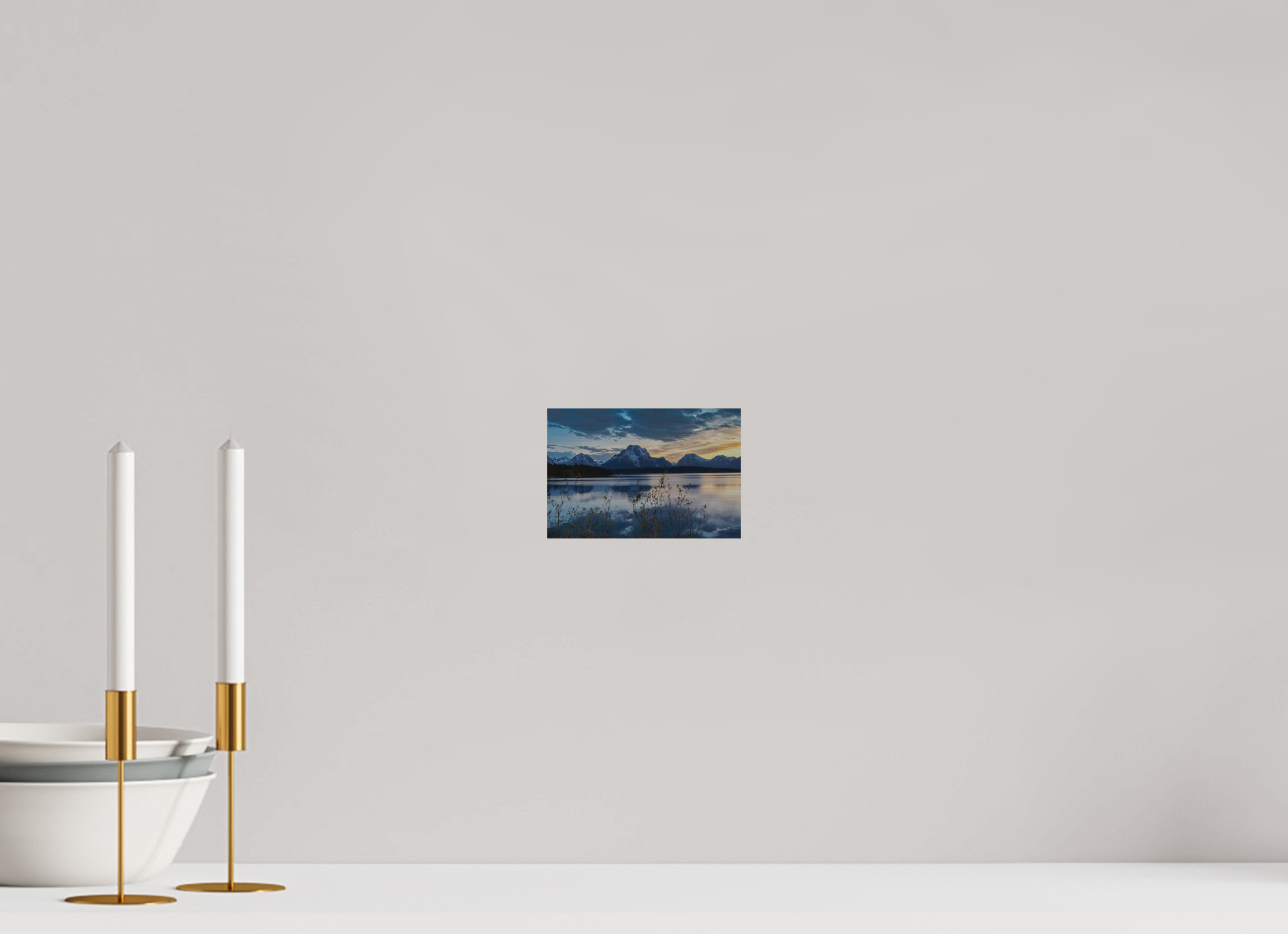 6 x 4″, Direct Brushed Aluminum Sunset on Jackson Lake