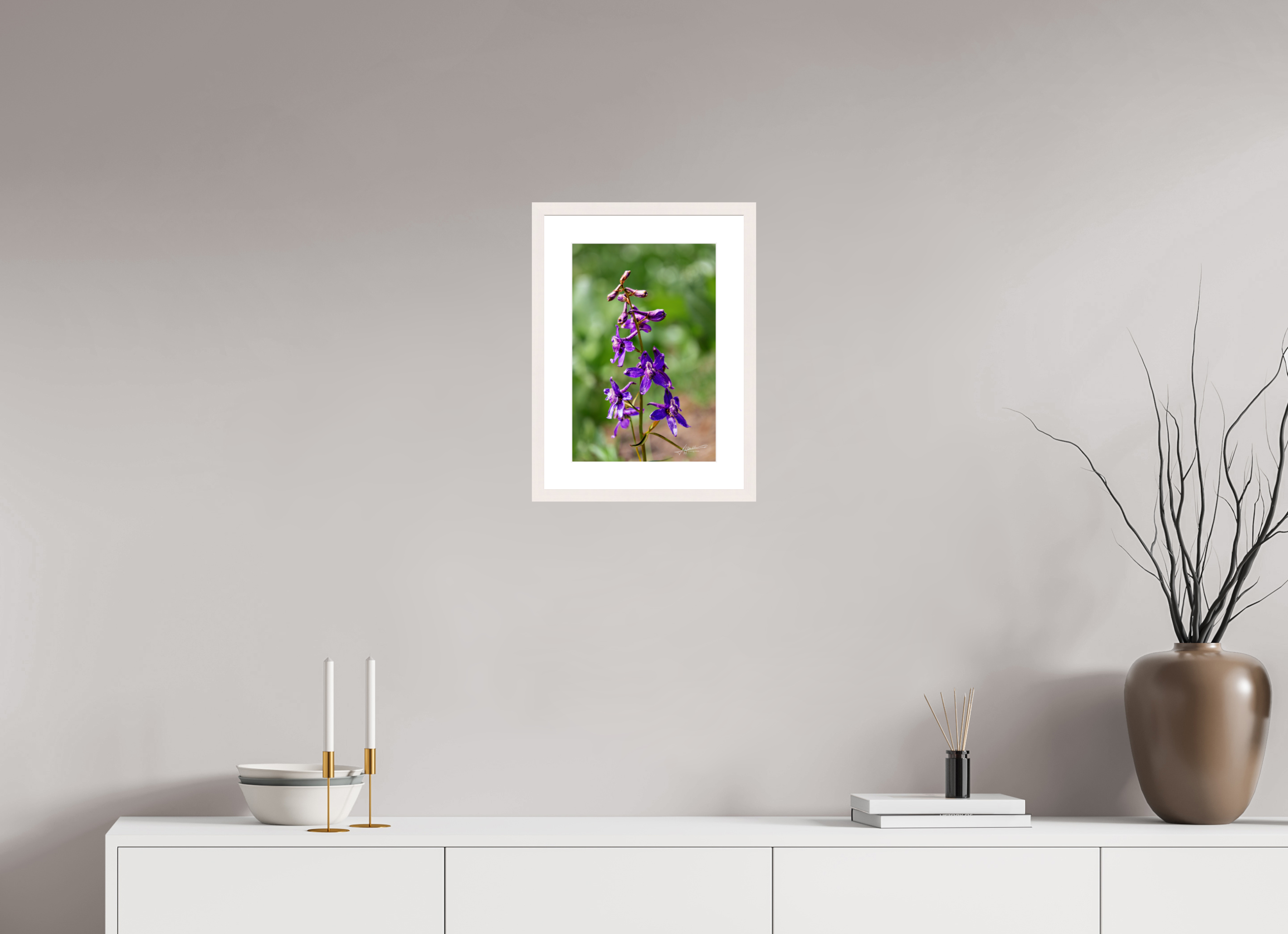 10 x 15″, Solid Wood Frame with Passe-partout Spring In Bloom