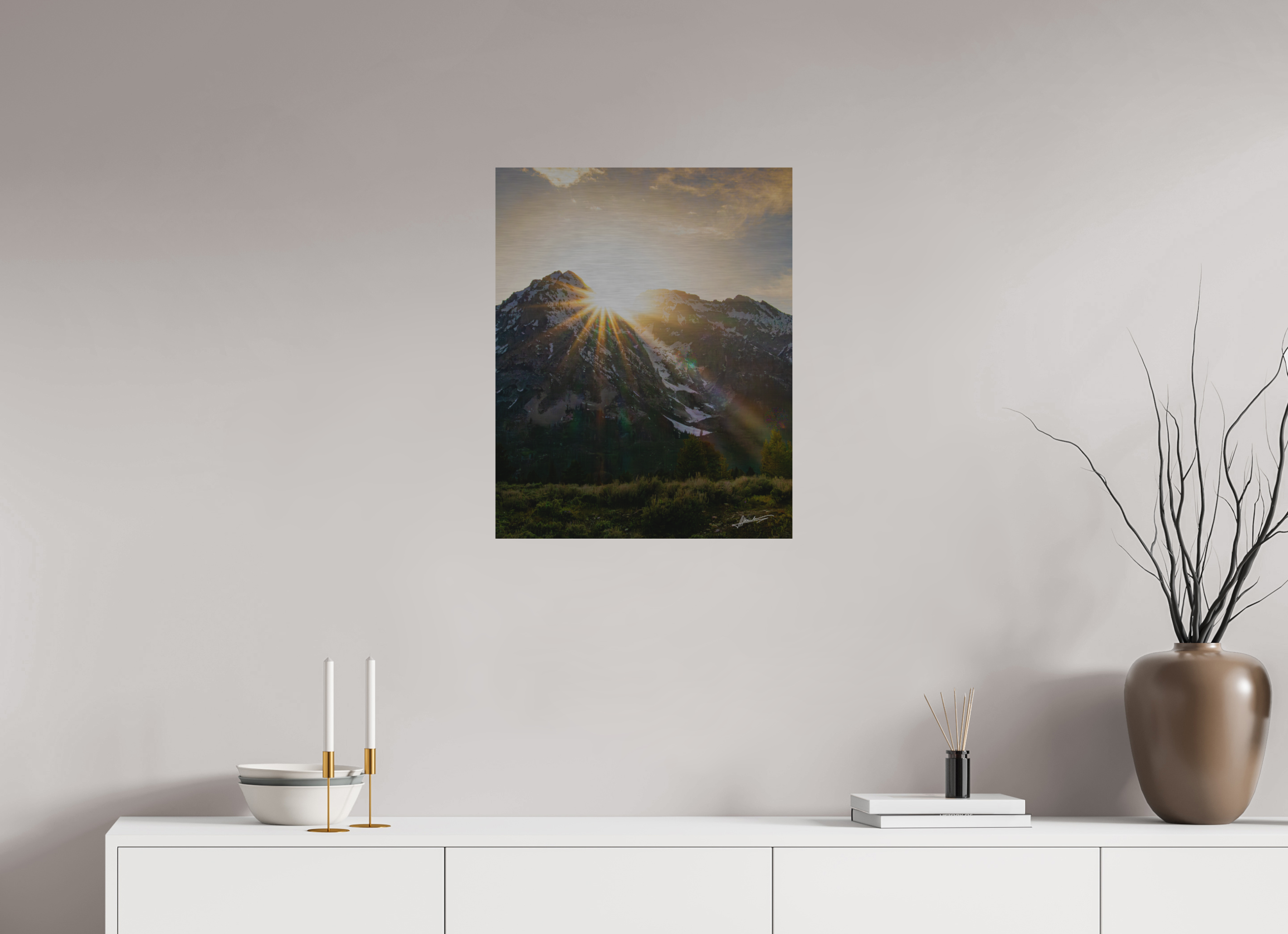 20 x 25″, Direct Brushed Aluminum The Last Ray