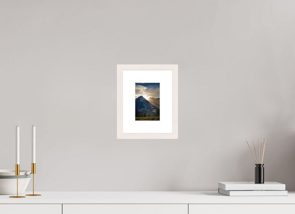 4 x 6″, Solid Wood Frame with Passe-partout Light on the Valley