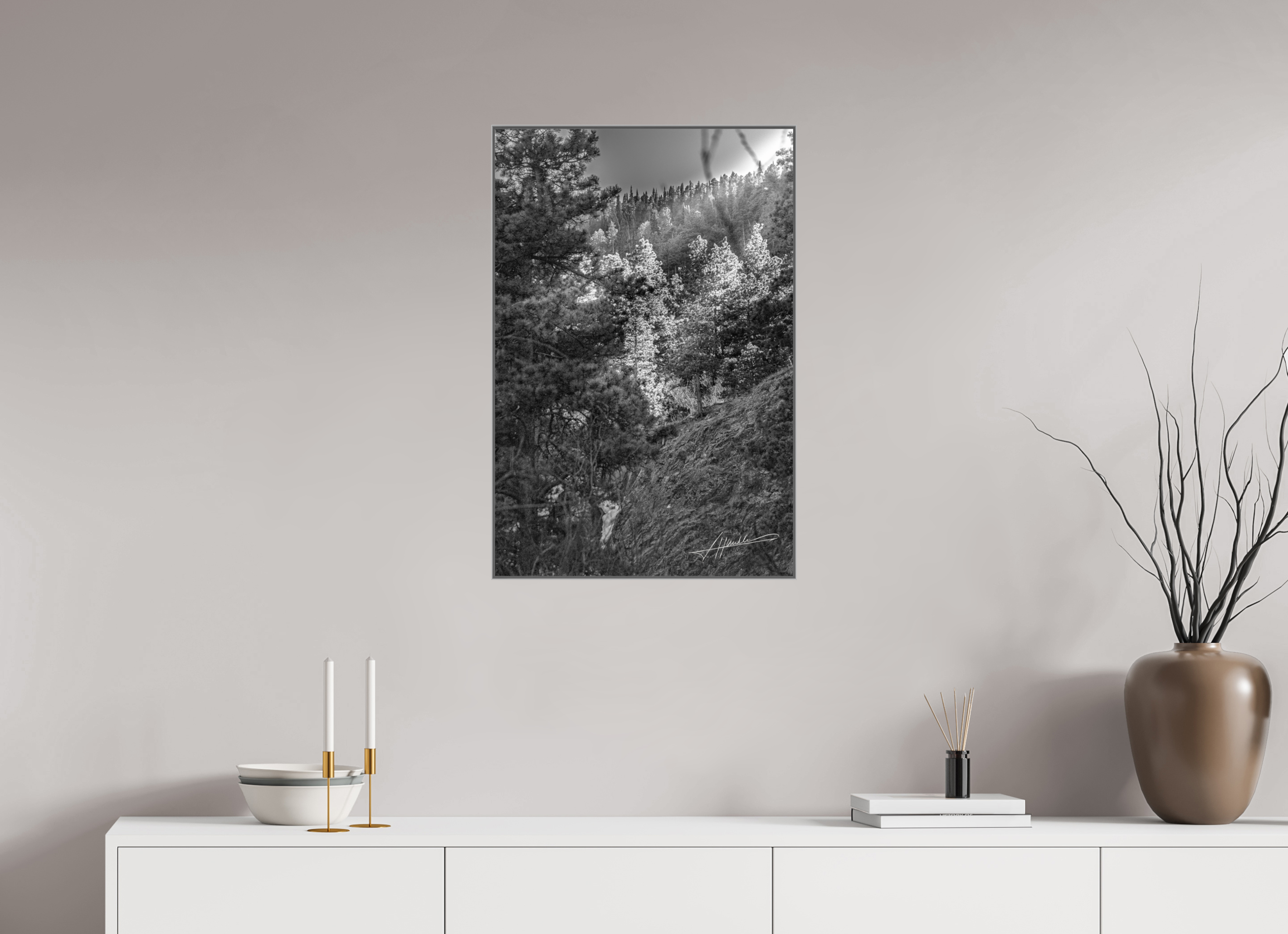 20 x 30″, Aluminum ArtBox Sun in the Mountains