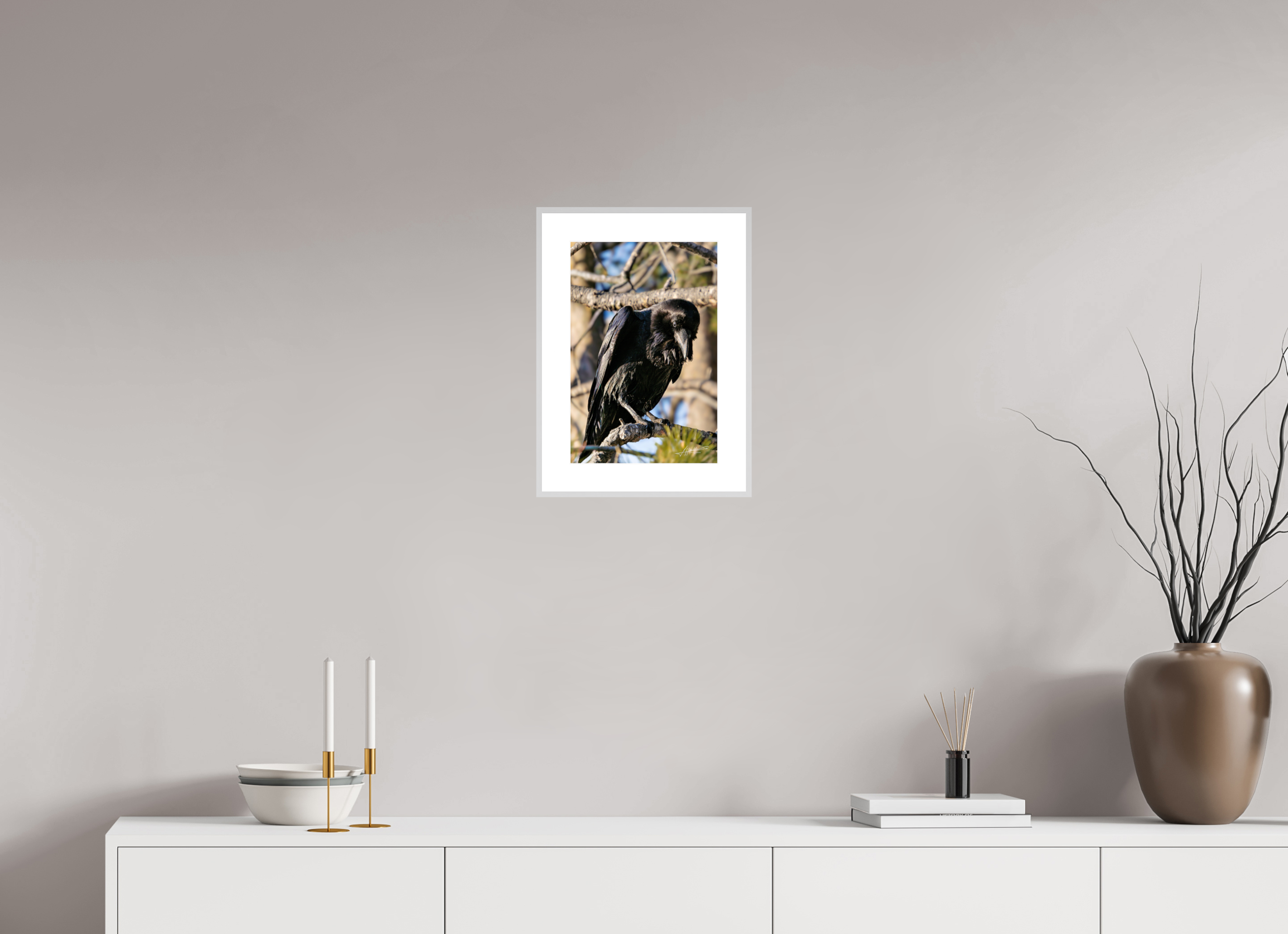 10 x 15″, Changeable Magnetic Frame Morning Raven