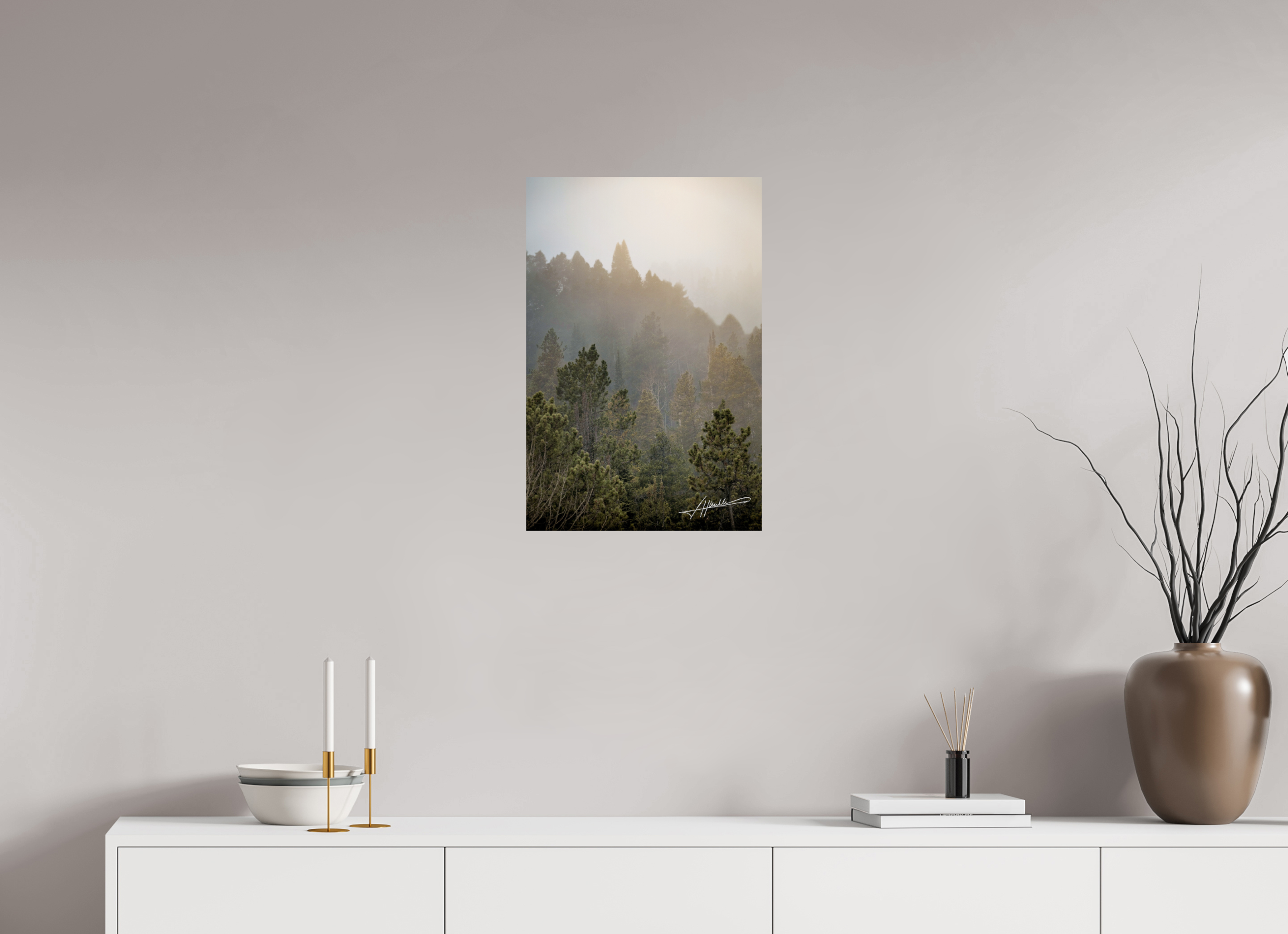 16 x 24″, Photo Print On Fujiflex High Gloss Glowing Mountain Fog