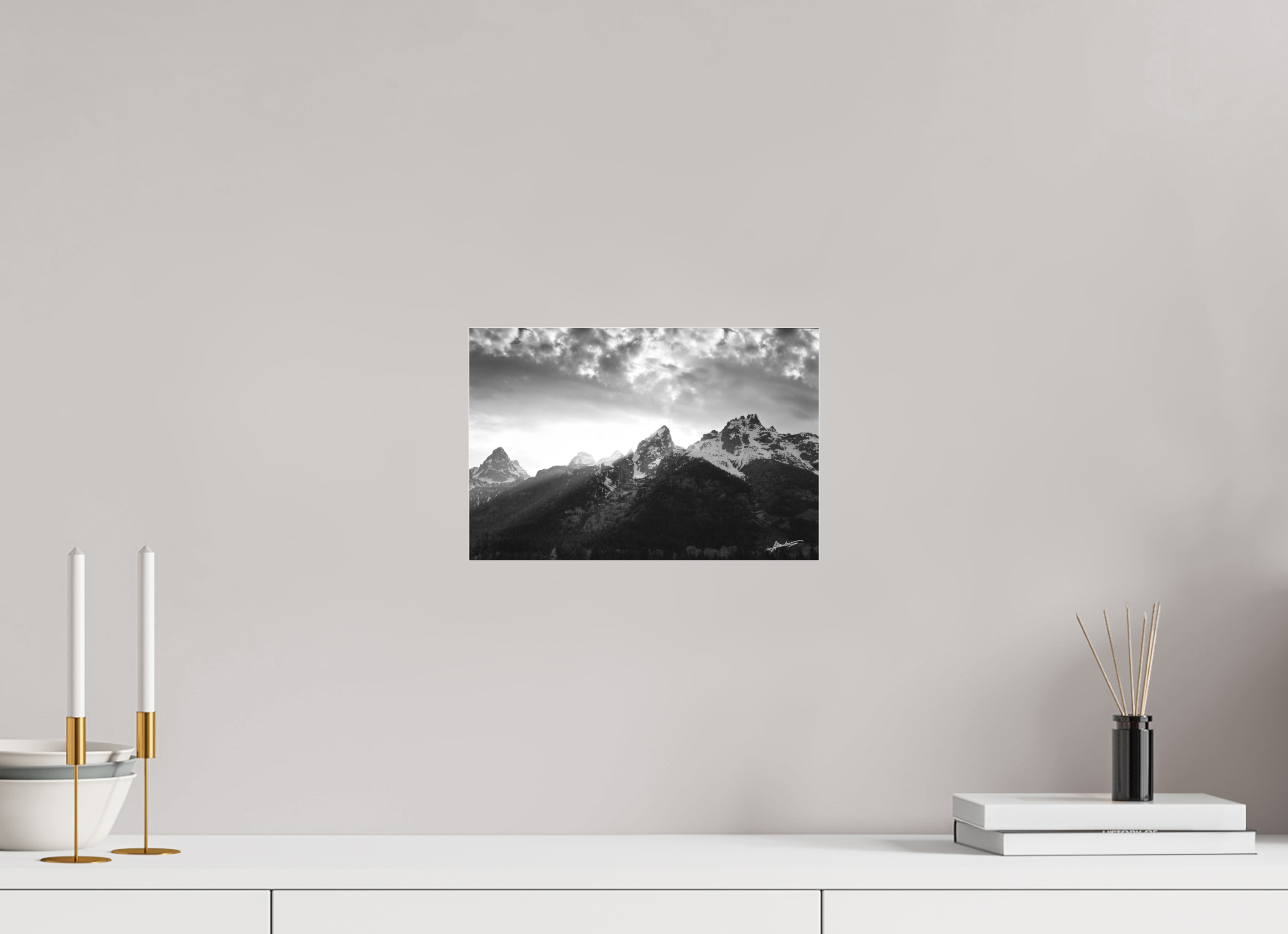 12 x 8″, Ilford BW Acrylic Nostalgic Tetons