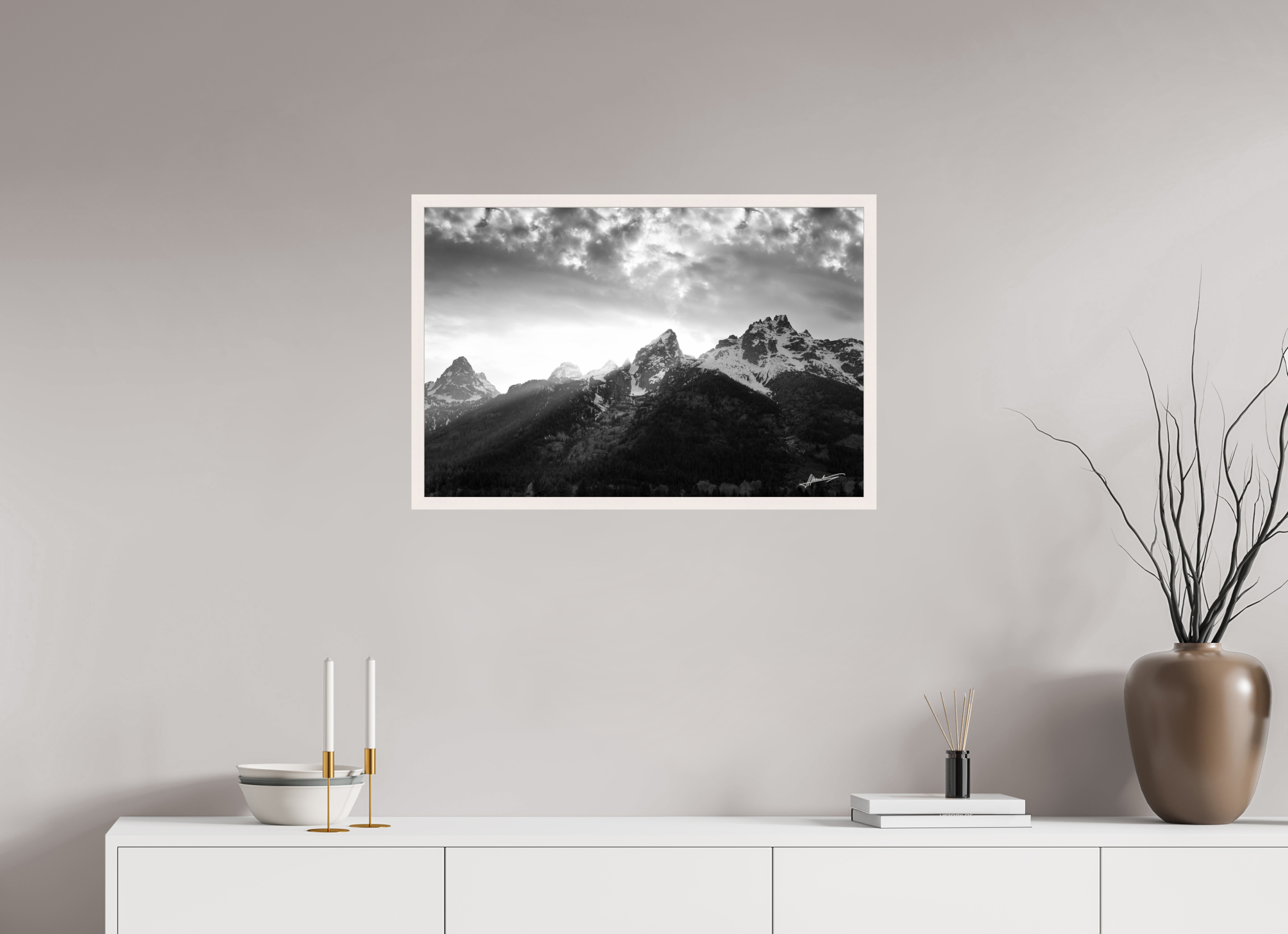 30 x 20″, Gallery Frame Nostalgic Tetons