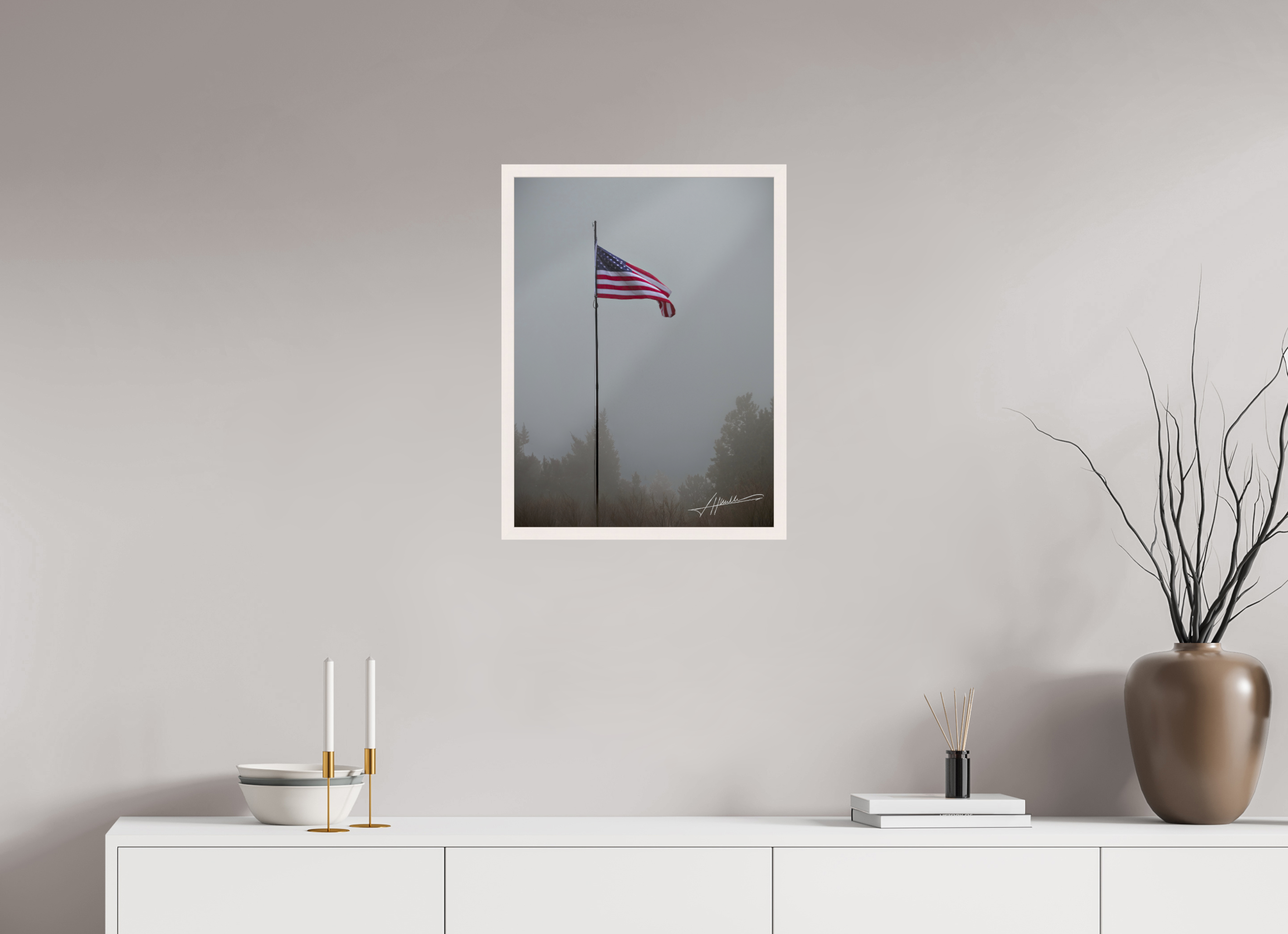 18 x 24″, Gallery Frame Flag in the Breeze