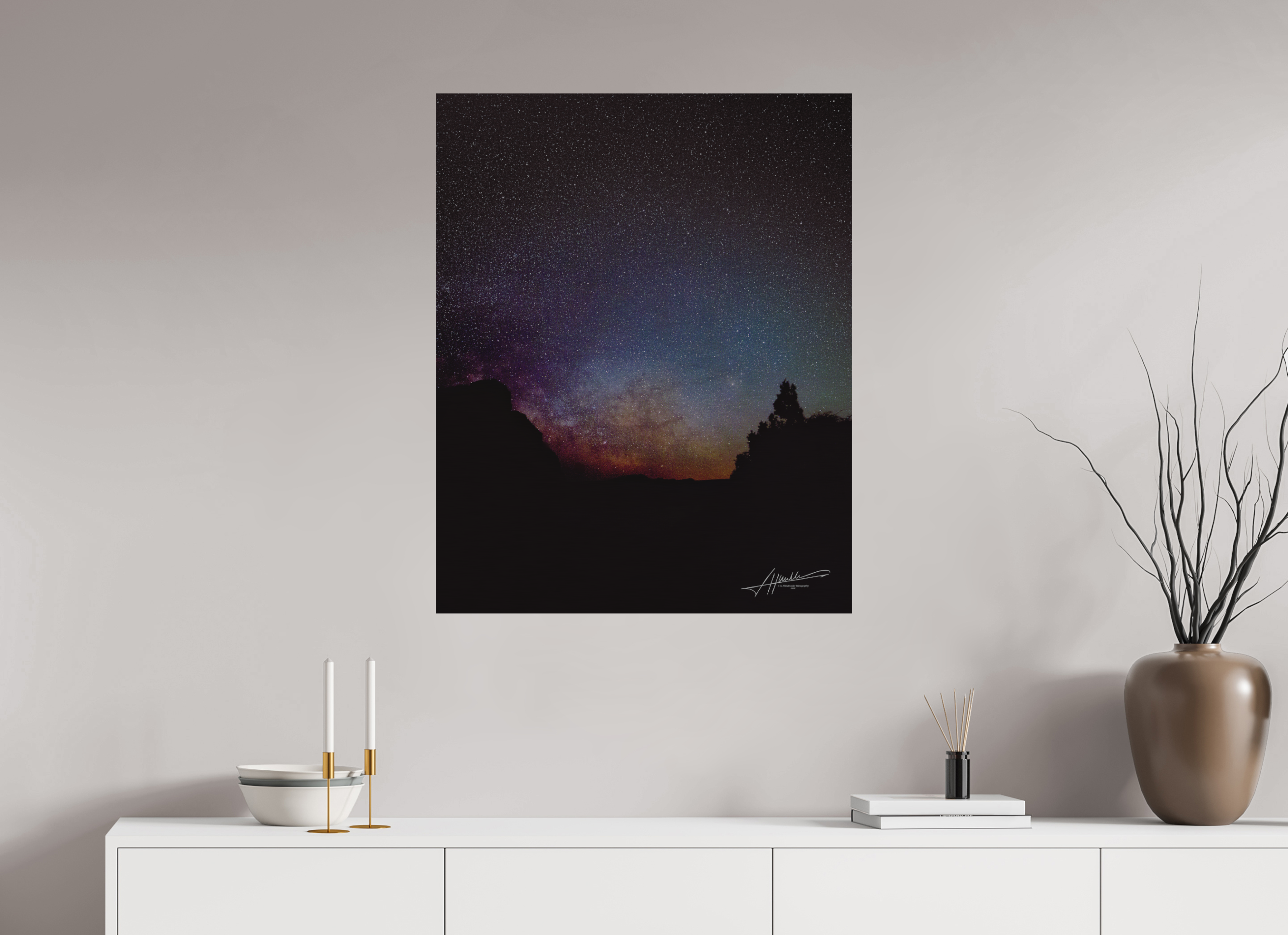 28 x 35″, Direct Brushed Aluminum Eye of the Milky Way