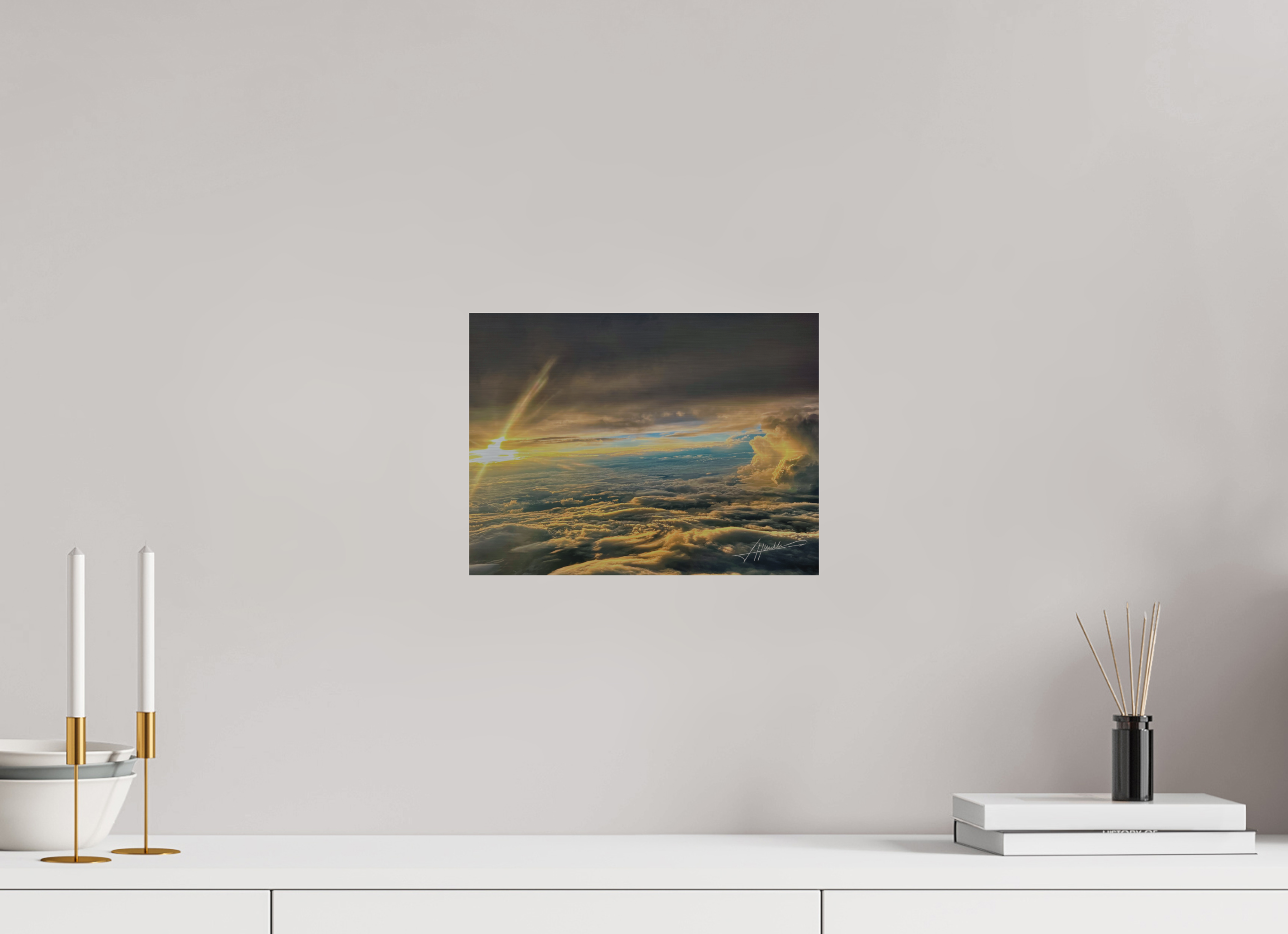 12 x 9″, Direct Brushed Aluminum Above the clouds