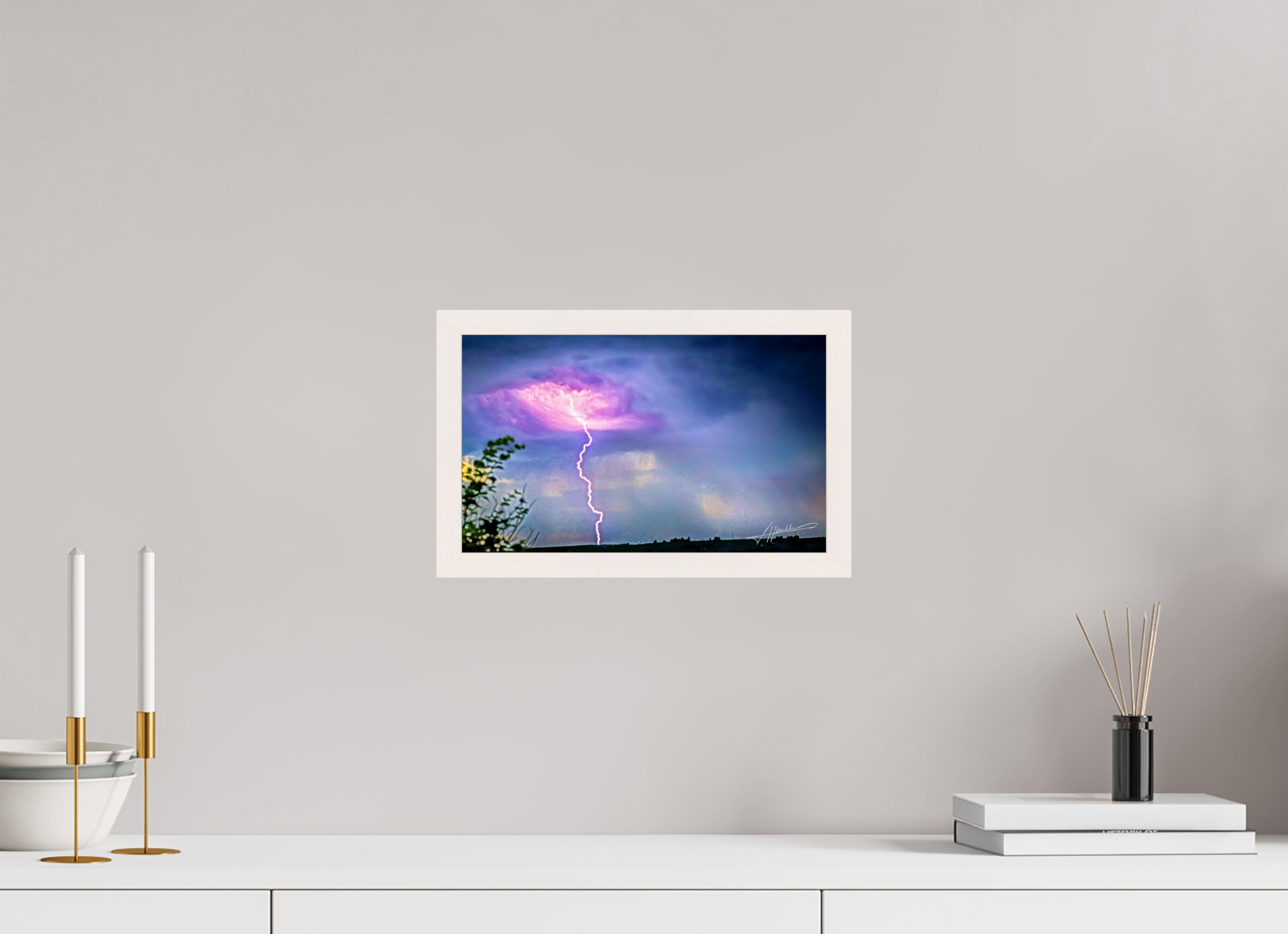 13 x 8″, Gallery Frame Lightning Strike