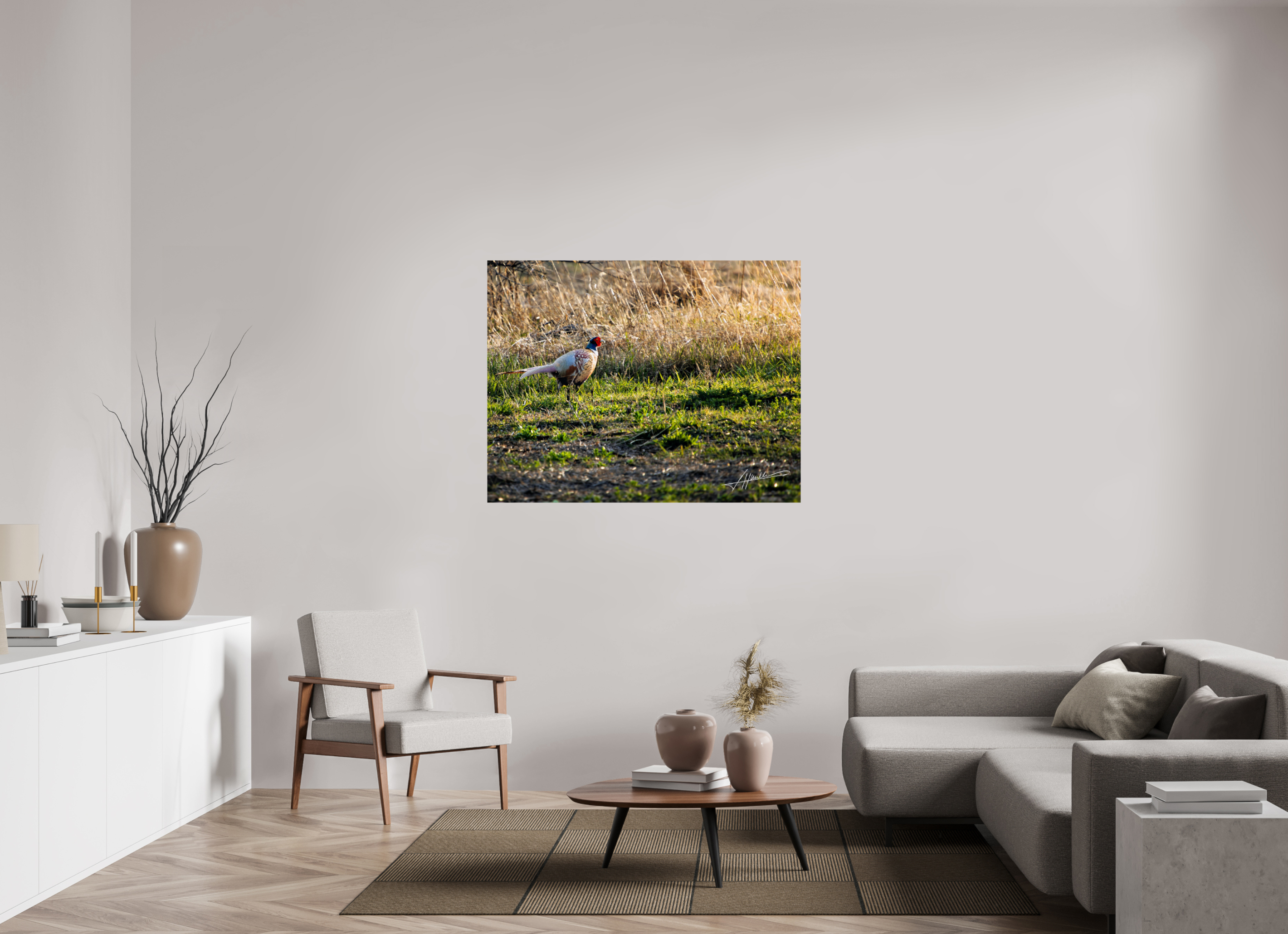 50.5 x 39″, Metallic Photo Print On Fuji Crystal Pearl Evening Pheasant