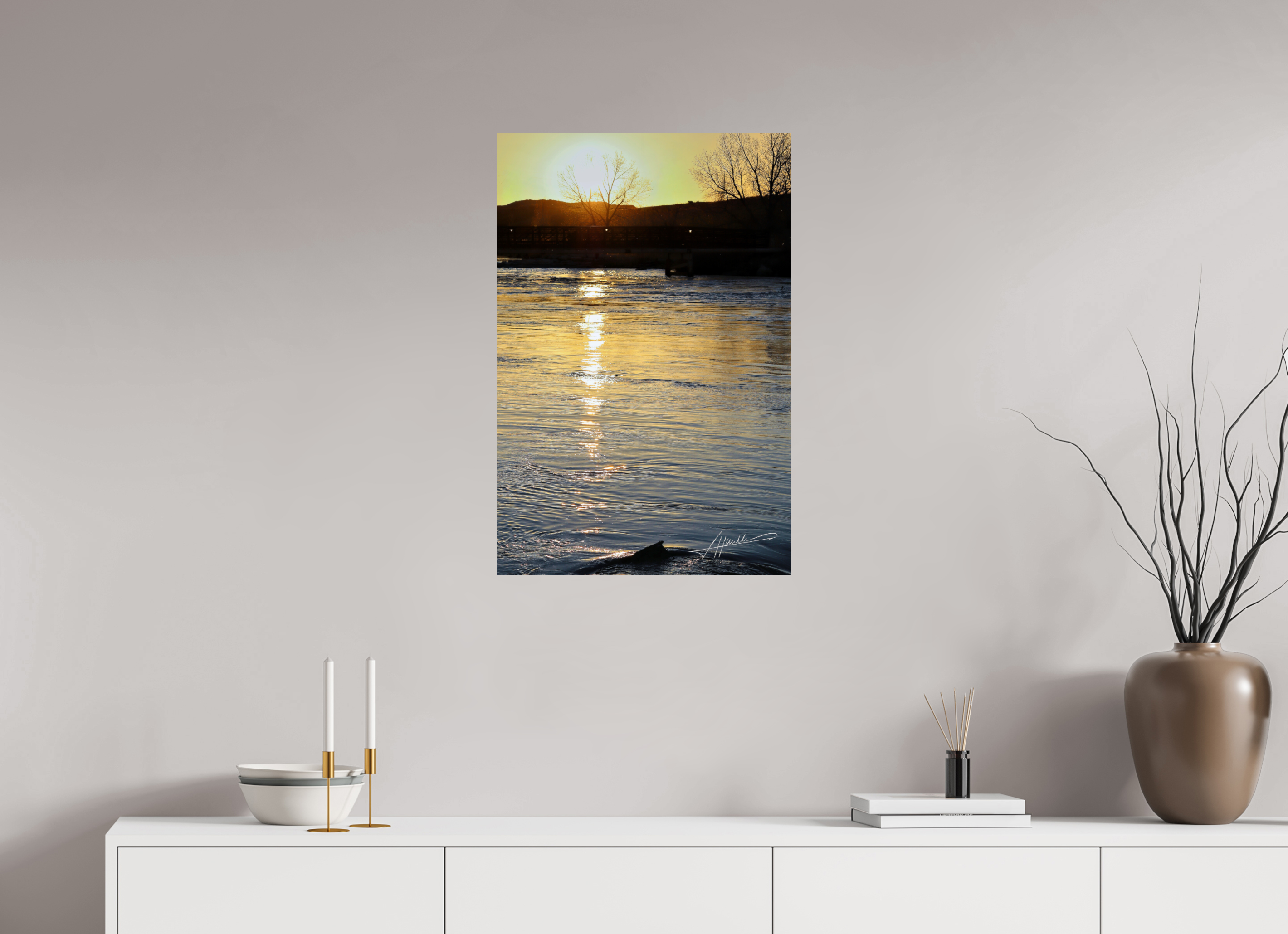 20 x 30″, Photo Print On Fuji Crystal DP II Sunset on the River