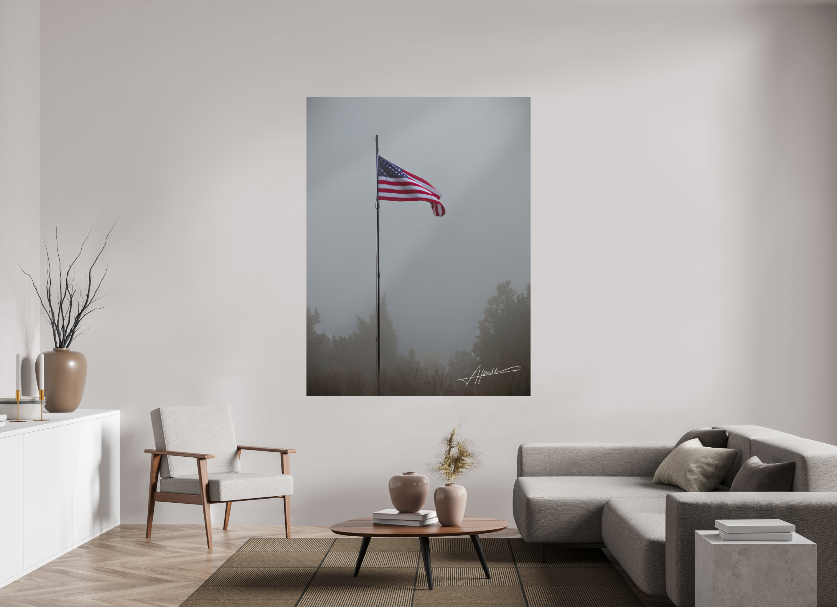54 x 72″, Metal Dibond Flag in the Breeze
