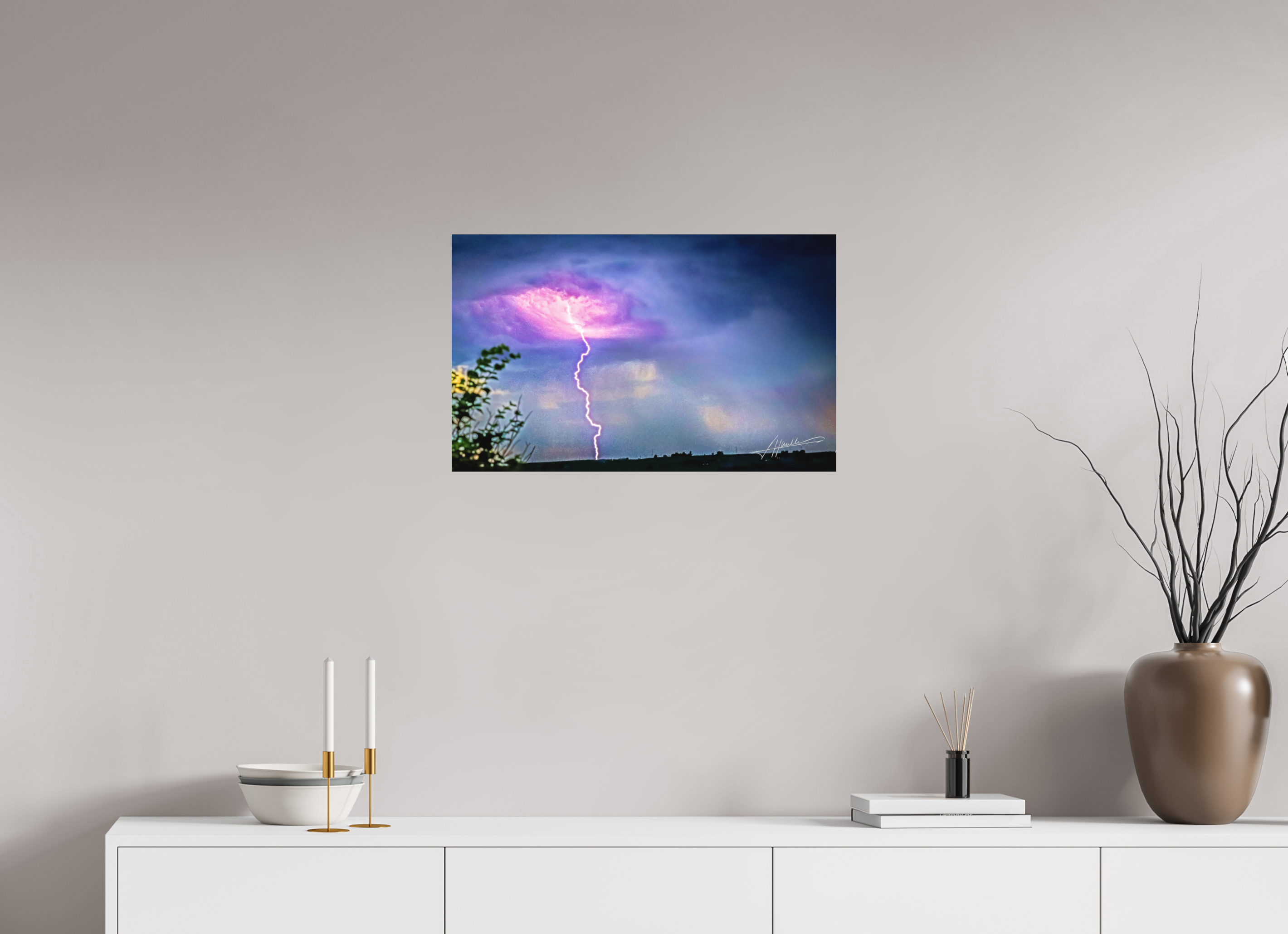 25.9 x 16″, Metal Dibond Lightning Strike