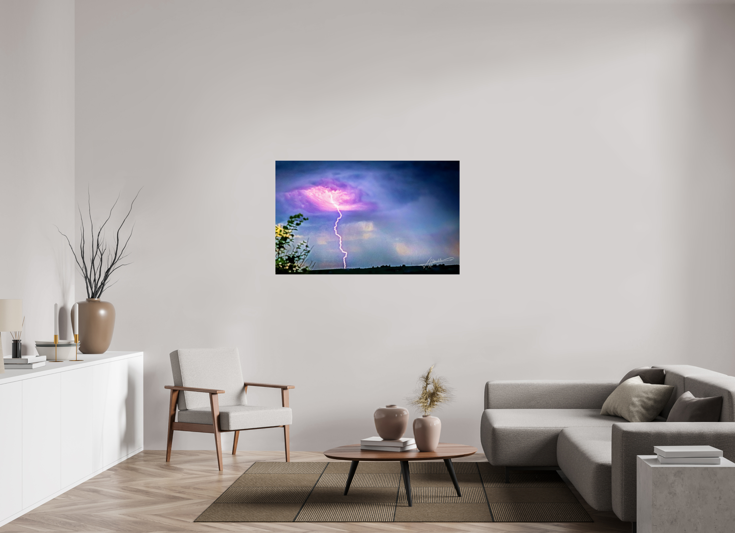 51.8 x 32″, Fine Art Dibond Lightning Strike
