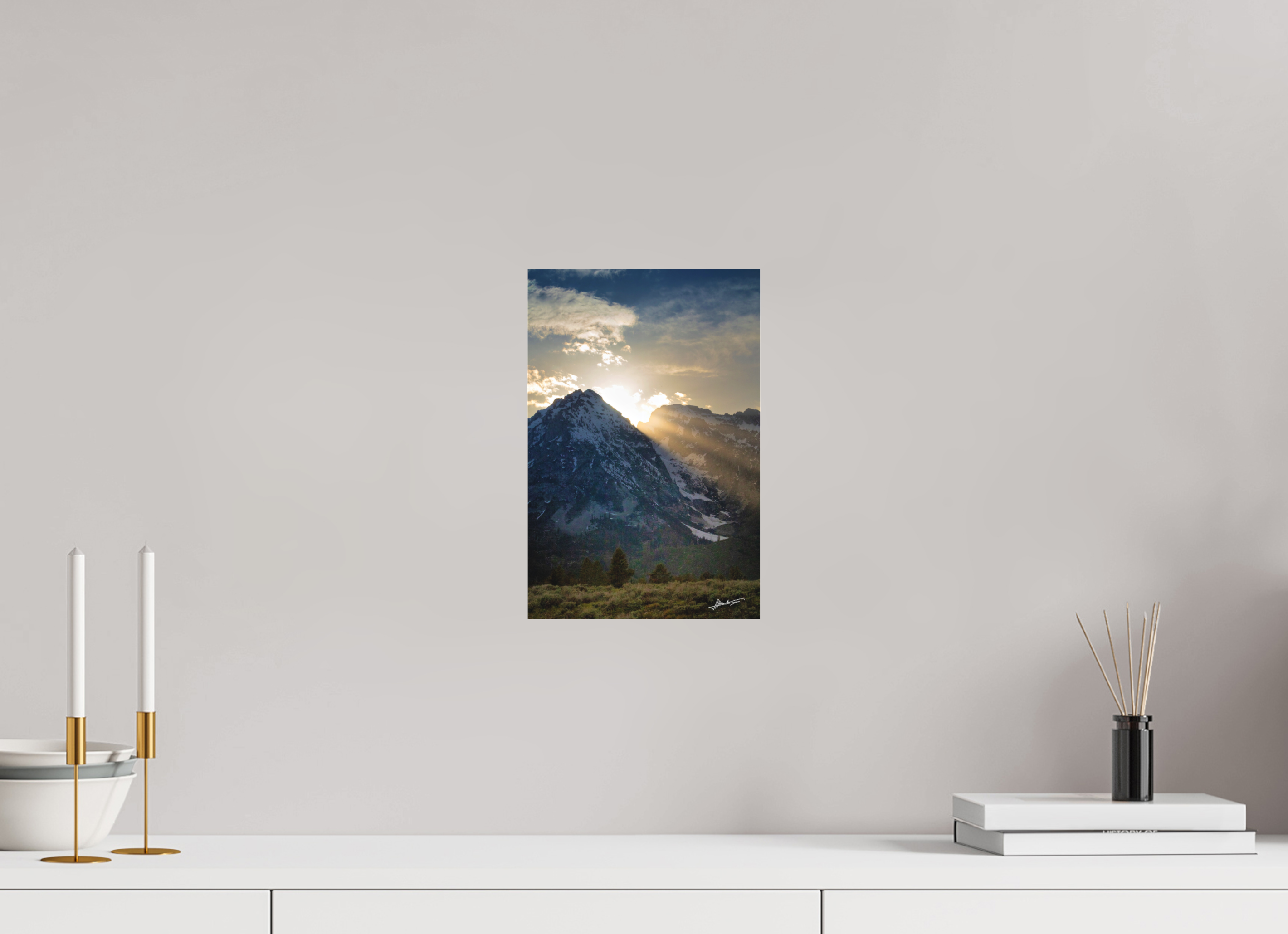 8 x 12″, Fine Pigment Under Acrylic Light on the Valley