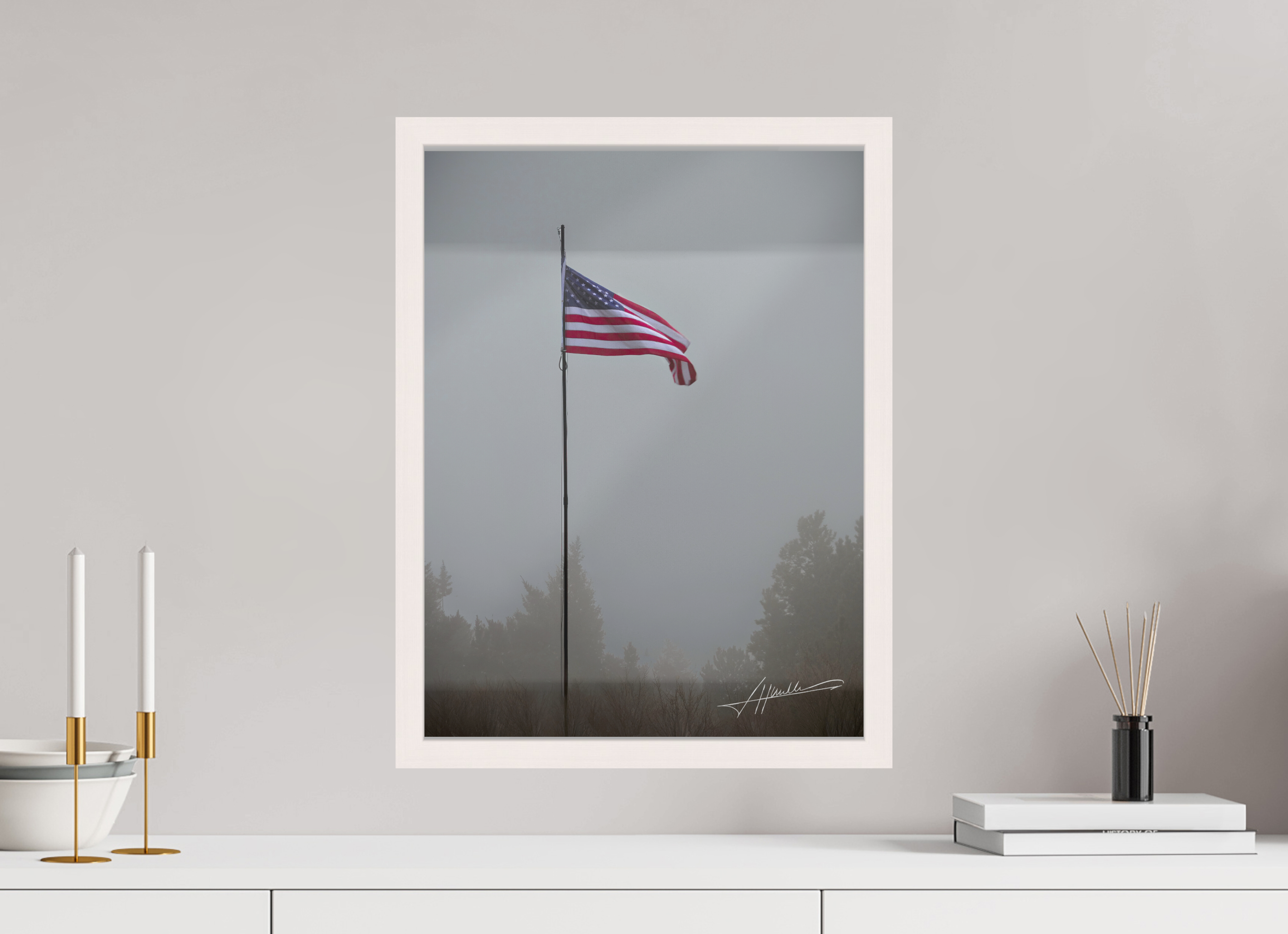 15 x 20″, Shadow Box Frame Flag in the Breeze