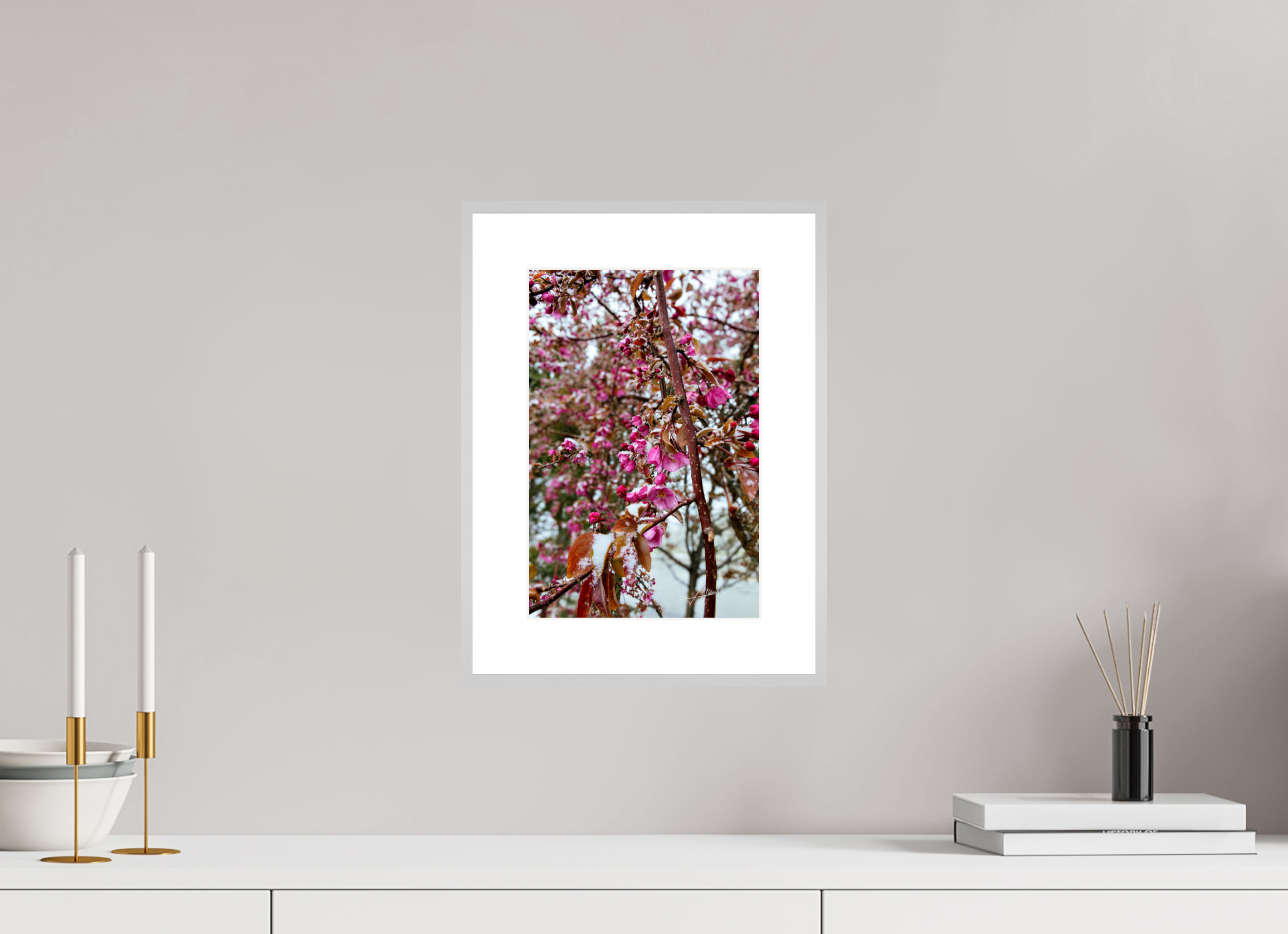 8 x 12″, Changeable Magnetic Frame Late Spring Snow