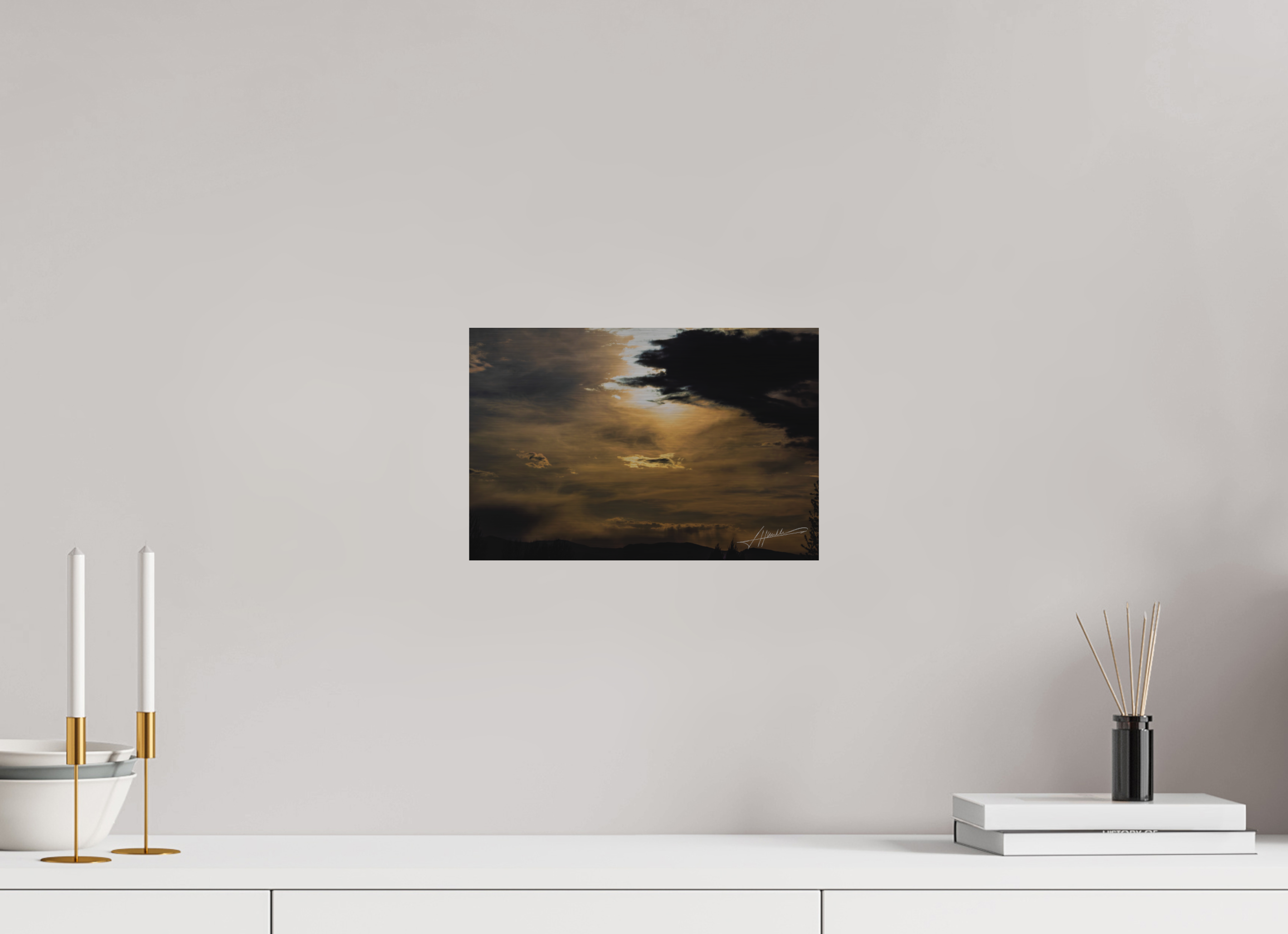 12 x 8″, Direct Brushed Aluminum Silver Lining