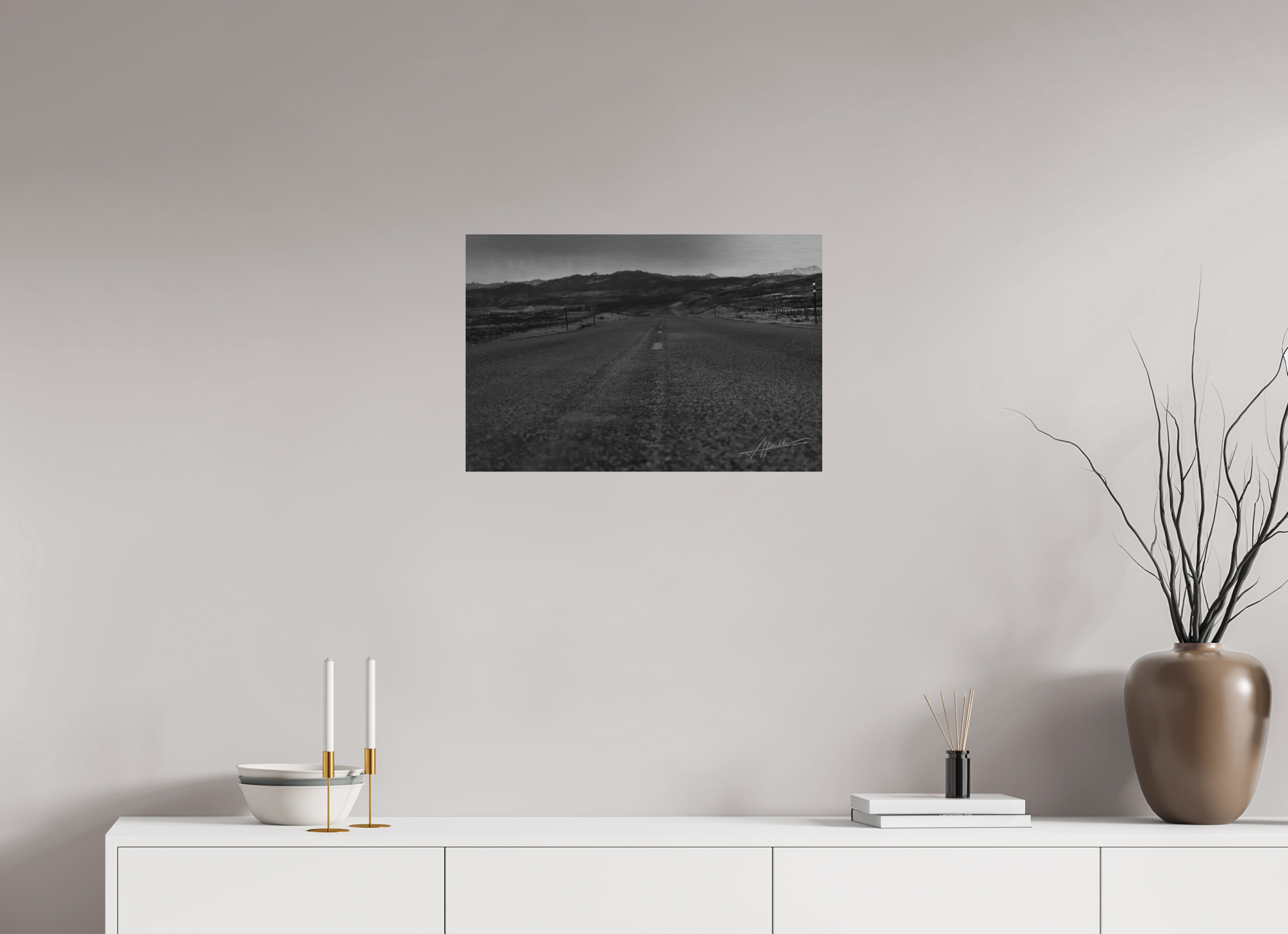 24 x 16″, Direct Brushed Aluminum Highway to the Storm