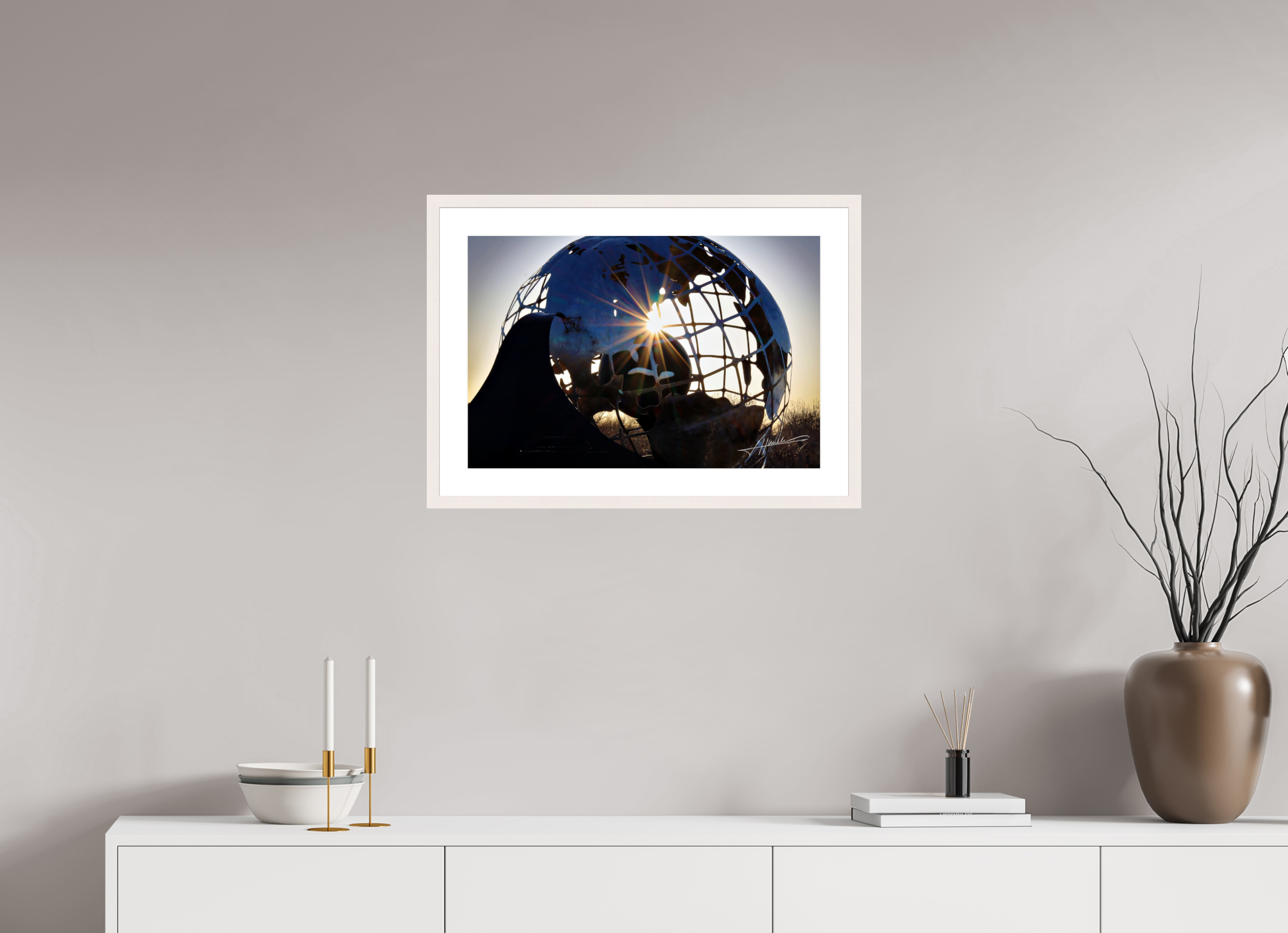 24 x 16″, Solid Wood Frame with Passe-partout Oilfield Sculpture
