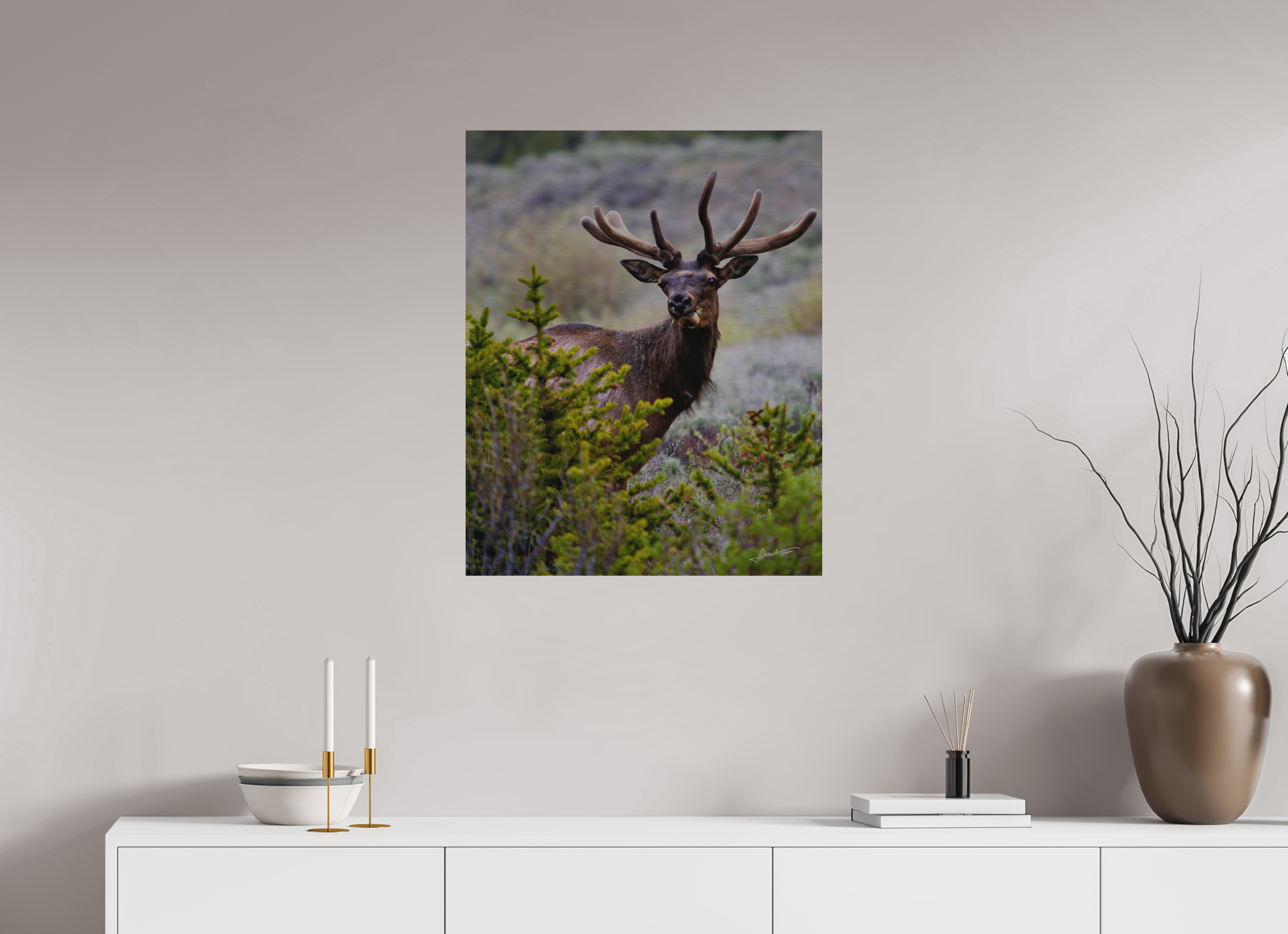 24 x 30″, Direct Brushed Aluminum Velvet Bull